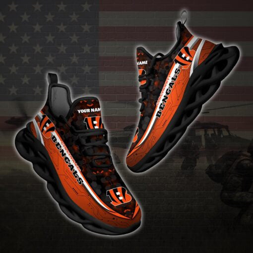 Ideafootwear Cincinnati Bengals NFL Max Soul Shoes Sneakers For Men And Women