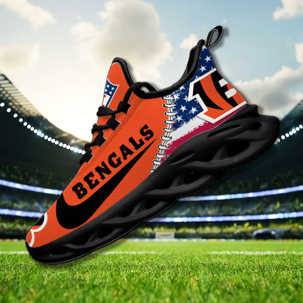 Ideafootwear Cincinnati Bengals NFL Max Soul Shoes Sneakers For Men And Women