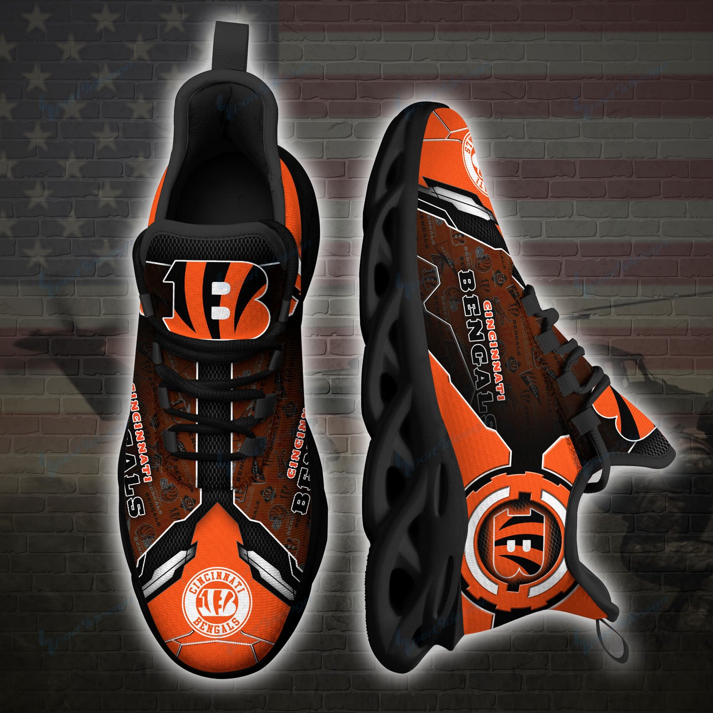 Ideafootwear Cincinnati Bengals NFL Max Soul Shoes Sneakers For Men And Women