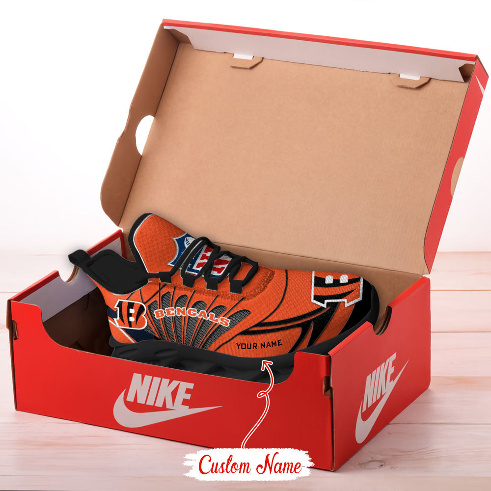 Ideafootwear Cincinnati Bengals NFL Max Soul Shoes Sneakers For Men And Women