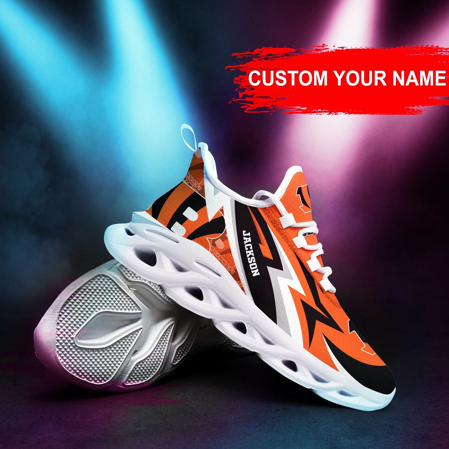 Ideafootwear Cincinnati Bengals NFL Max Soul Shoes Sneakers For Men And Women