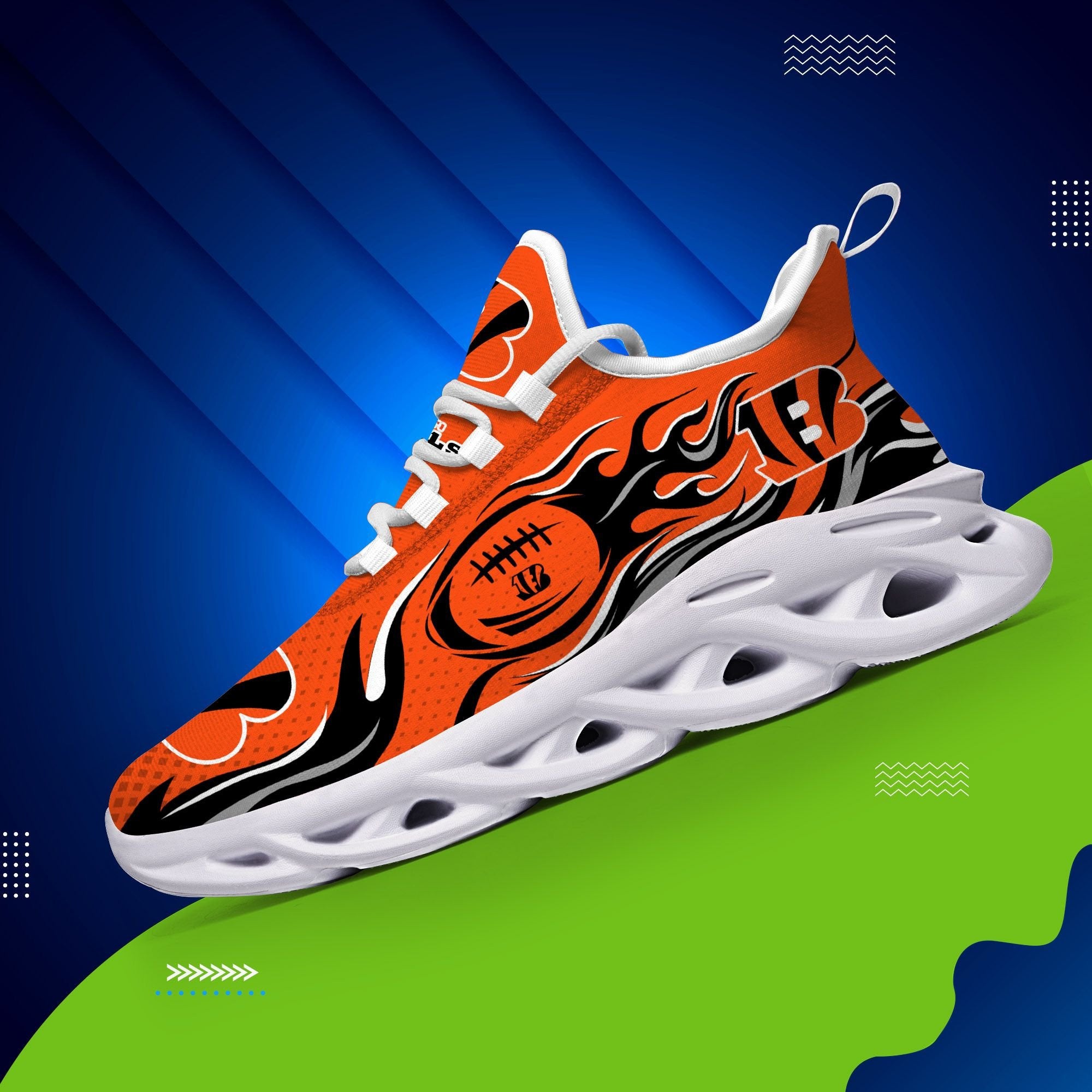 Ideafootwear Cincinnati Bengals NFL Max Soul Shoes Sneakers For Men And Women