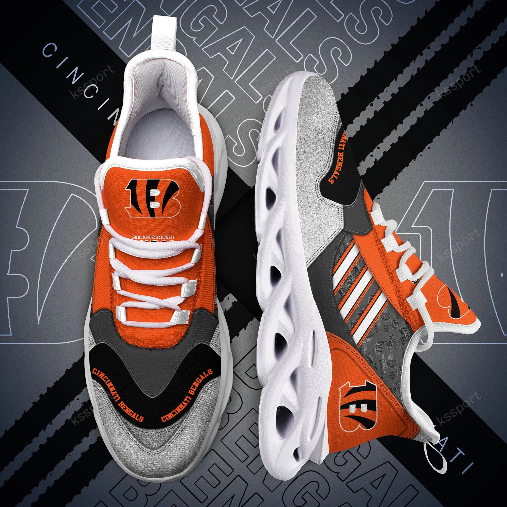 Ideafootwear Cincinnati Bengals NFL Max Soul Shoes Sneakers For Men And Women