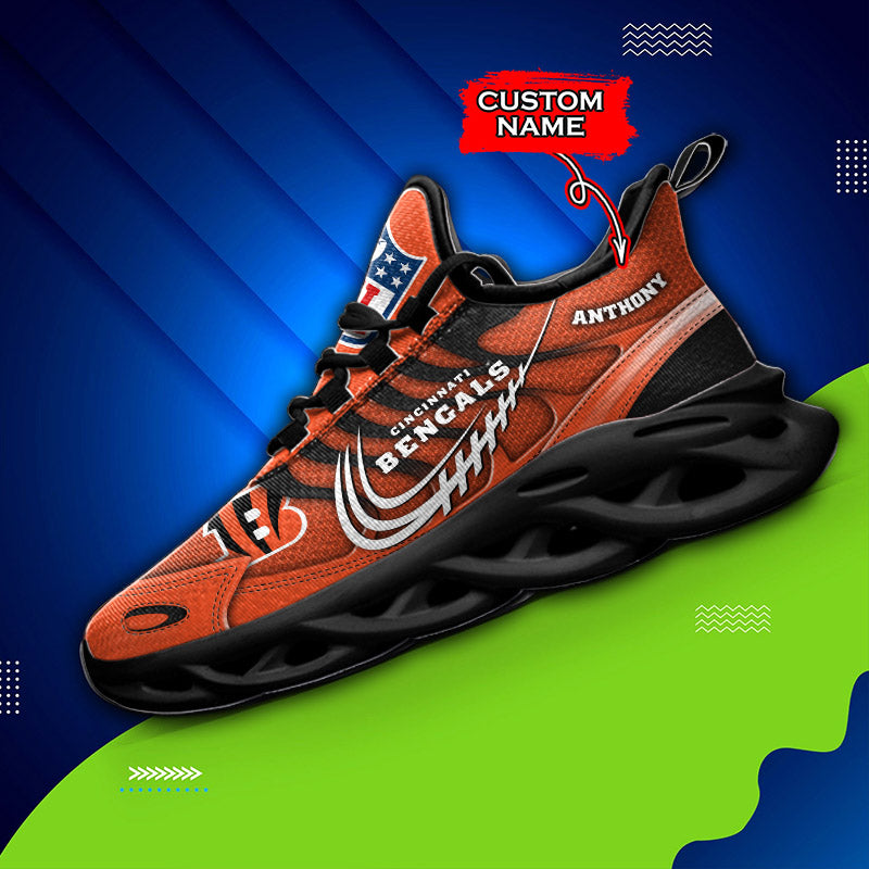 Ideafootwear Cincinnati Bengals NFL Max Soul Shoes Sneakers For Men And Women