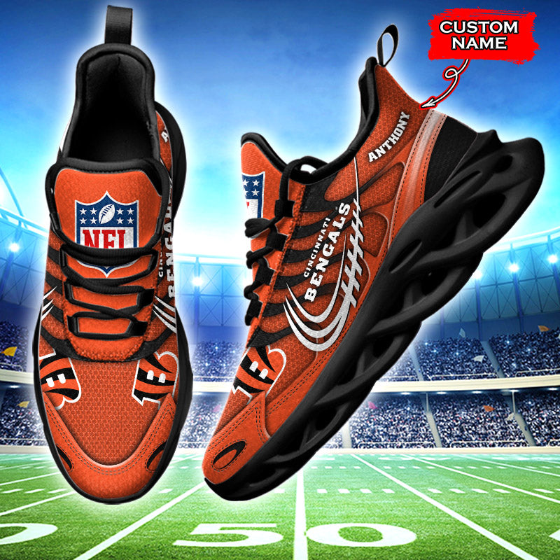 Ideafootwear Cincinnati Bengals NFL Max Soul Shoes Sneakers For Men And Women