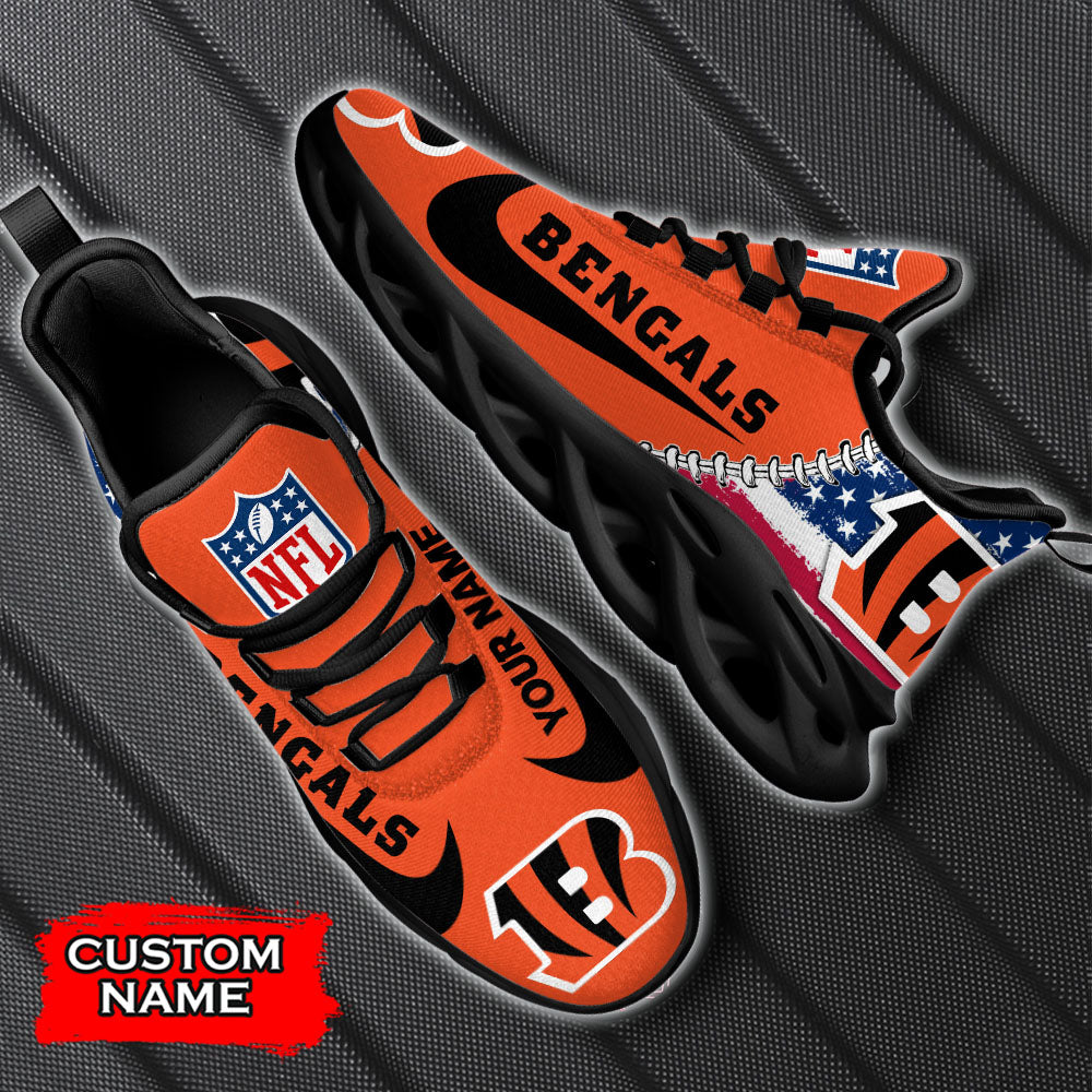Ideafootwear Cincinnati Bengals NFL Max Soul Shoes Sneakers For Men And Women