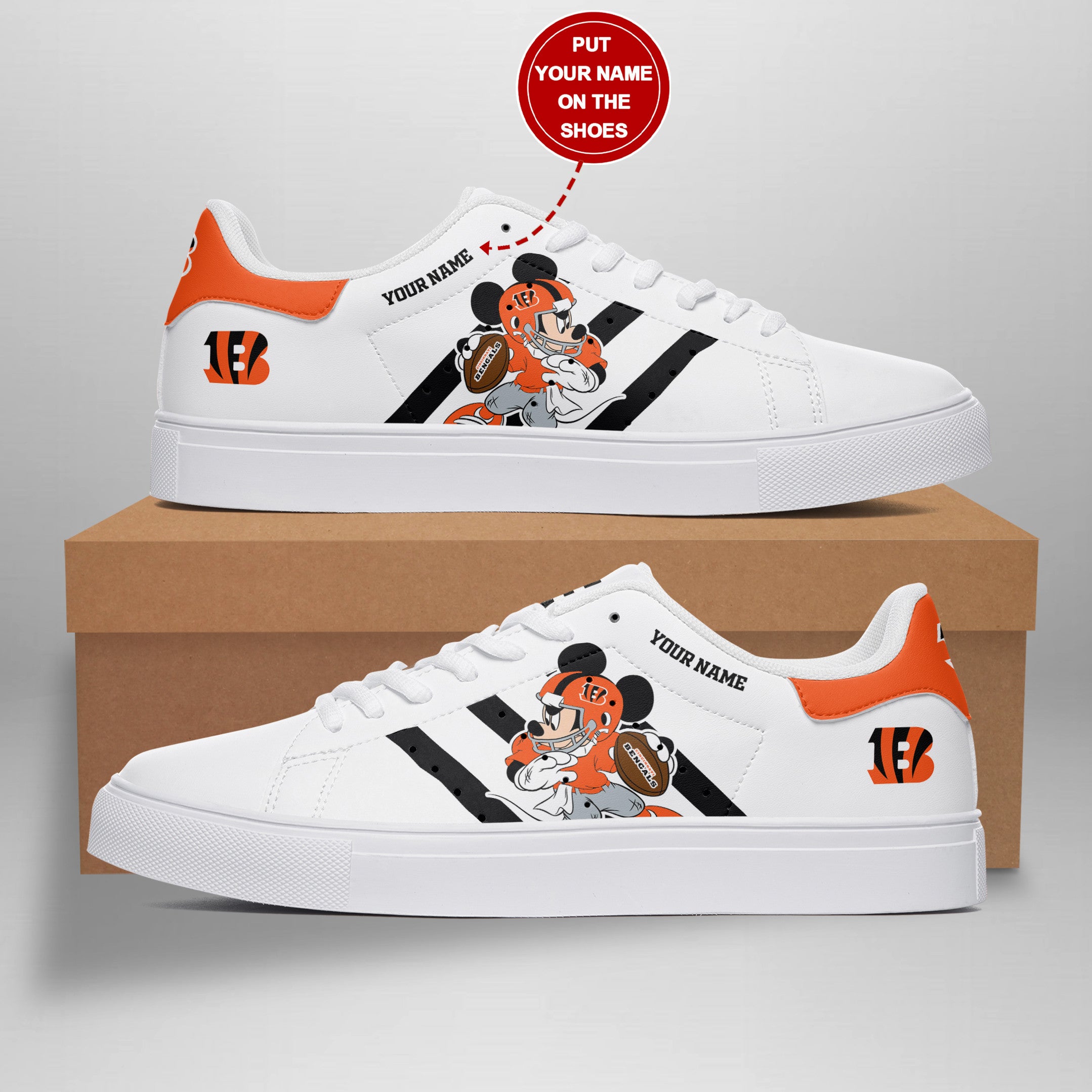 Ideafootwear Cincinnati Bengals Skate Stan Shoes Sneakes For Men And Women