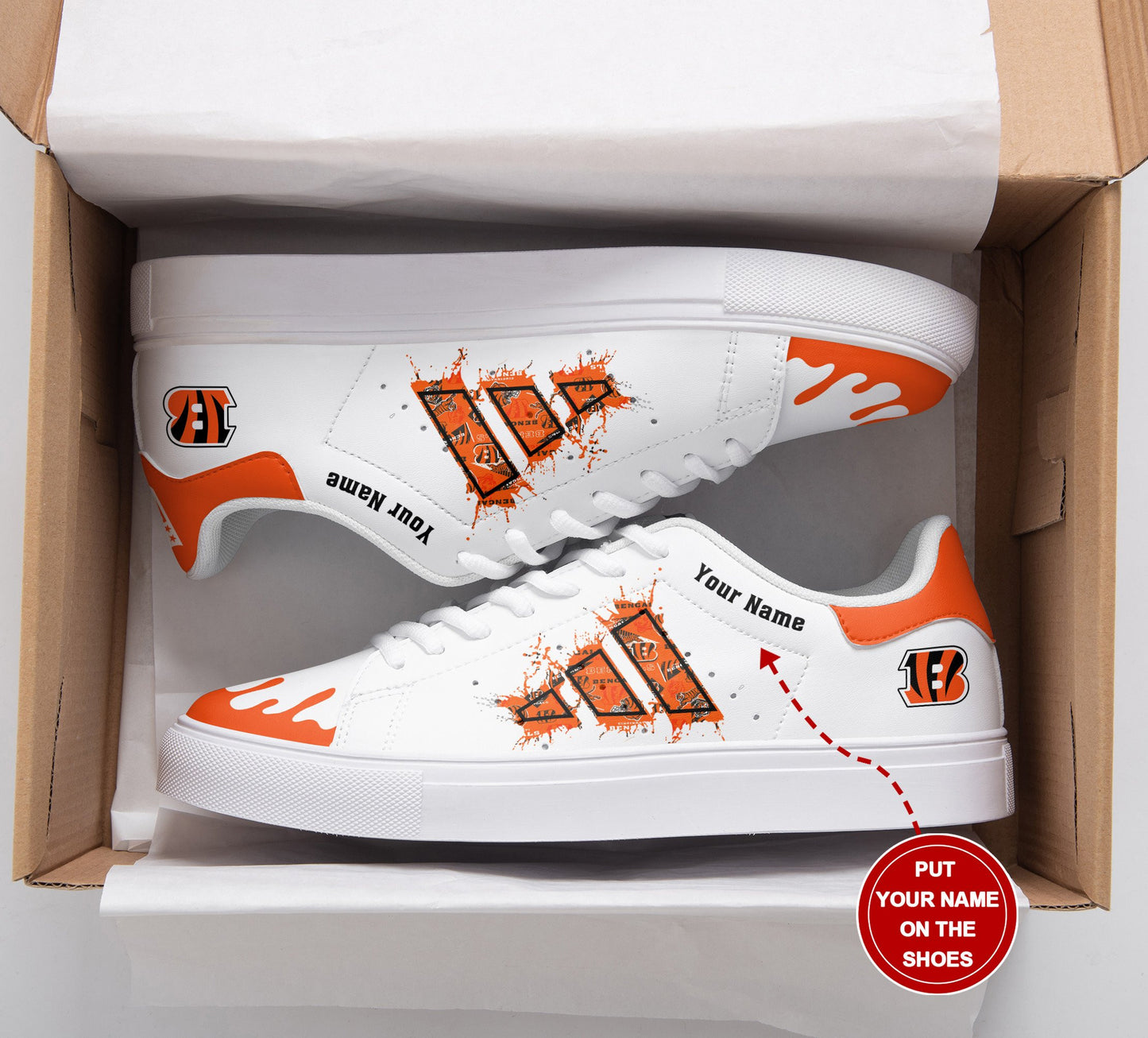 Ideafootwear Cincinnati Bengals Skate Stan Shoes Sneakes For Men And Women