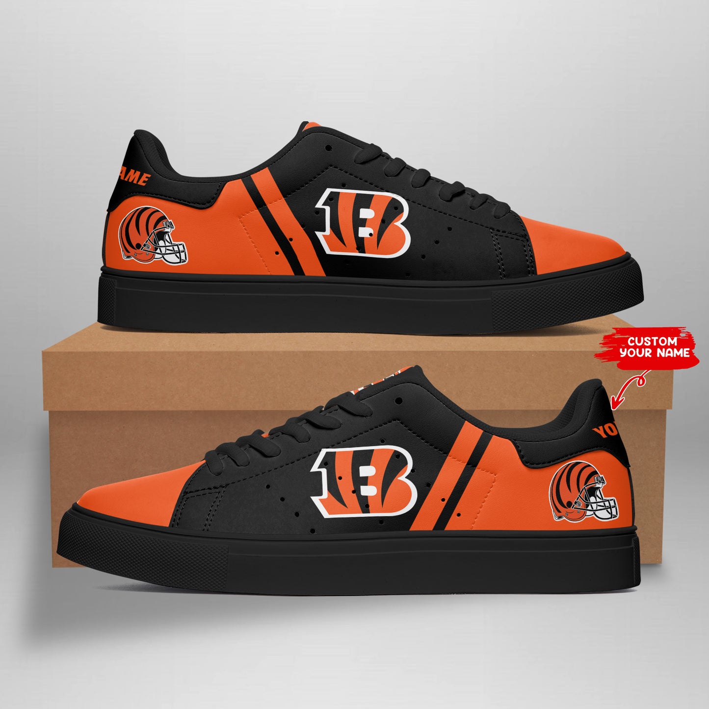 Ideafootwear Cincinnati Bengals Skate Stan Shoes Sneakes For Men And Women