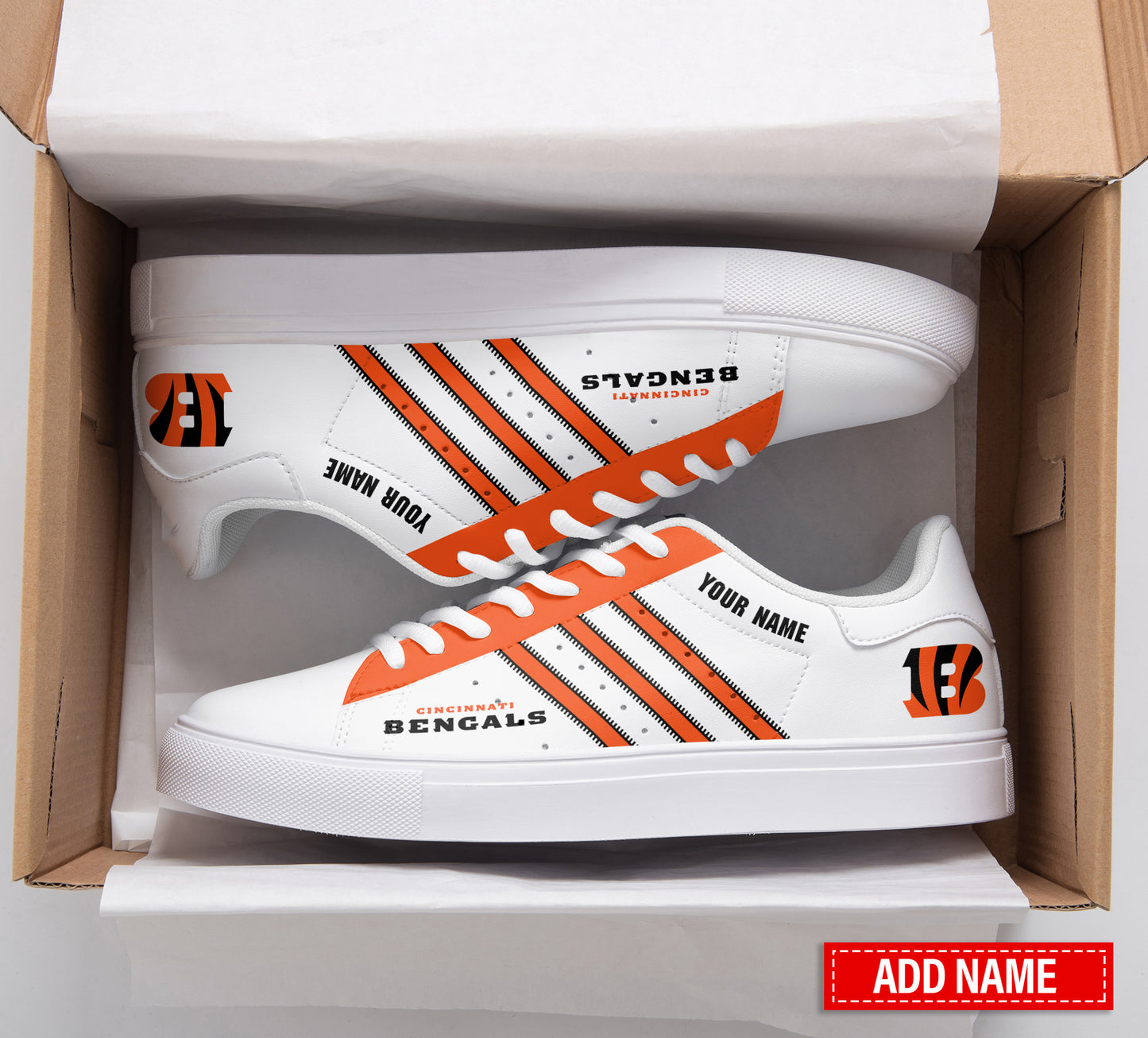 Ideafootwear Cincinnati Bengals Skate Stan Shoes Sneakes For Men And Women
