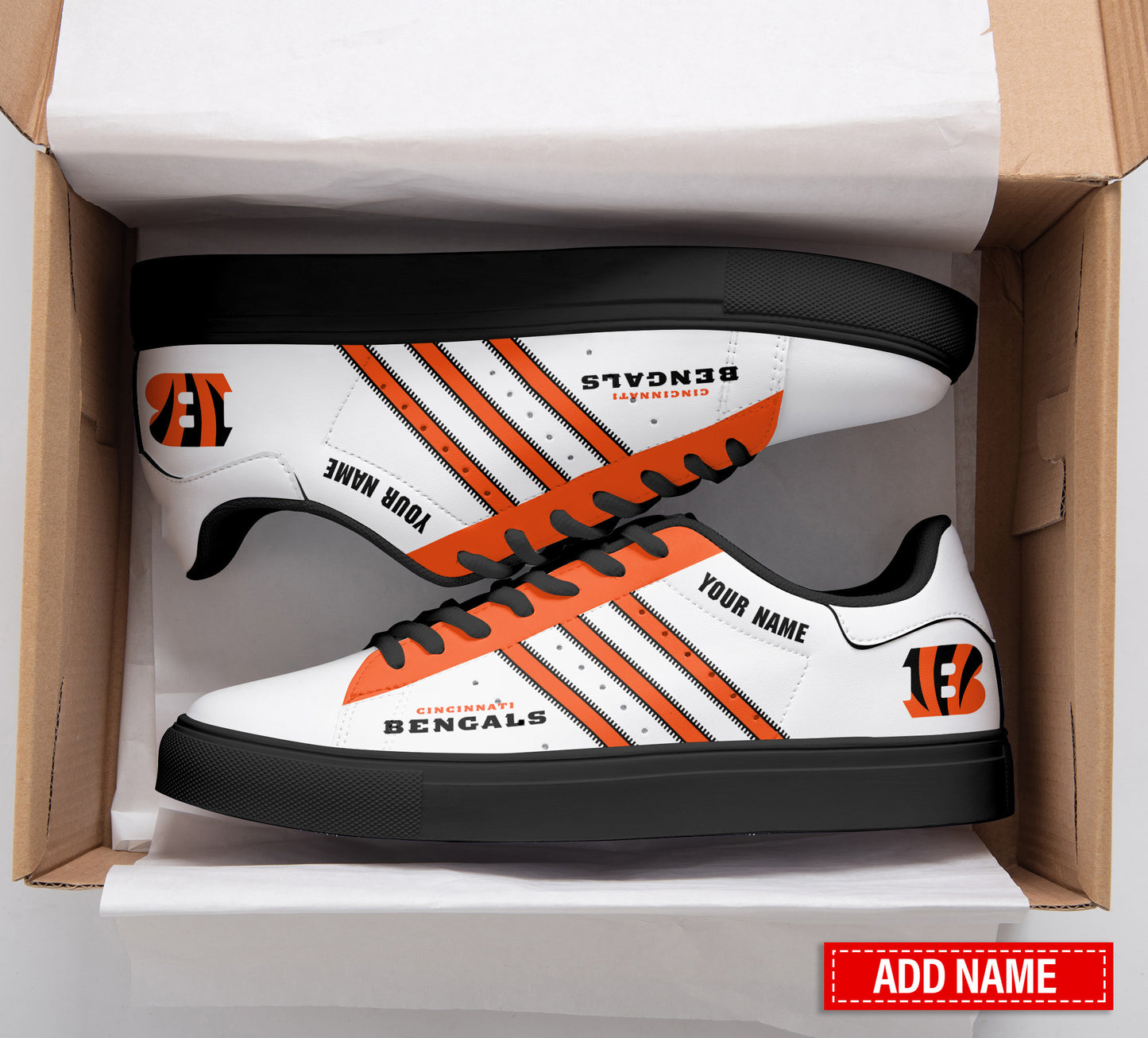 Ideafootwear Cincinnati Bengals Skate Stan Shoes Sneakes For Men And Women