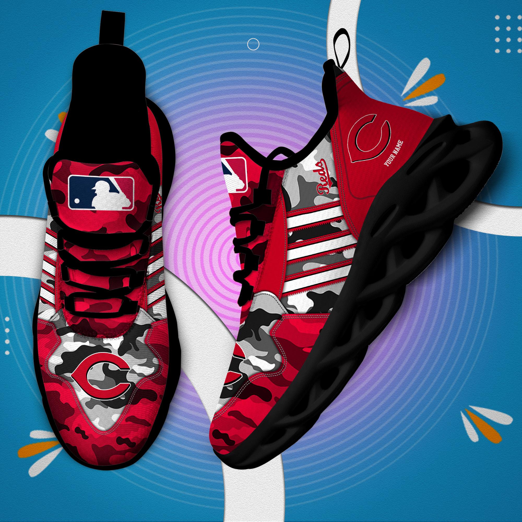 Ideafootwear Cincinnati Reds Max Soul Shoes Sneakers For Men And Women
