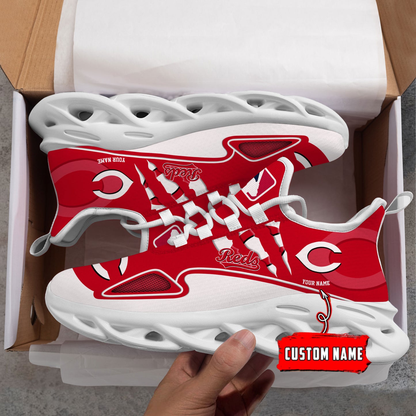 Ideafootwear Cincinnati Reds Max Soul Shoes Sneakers For Men And Women
