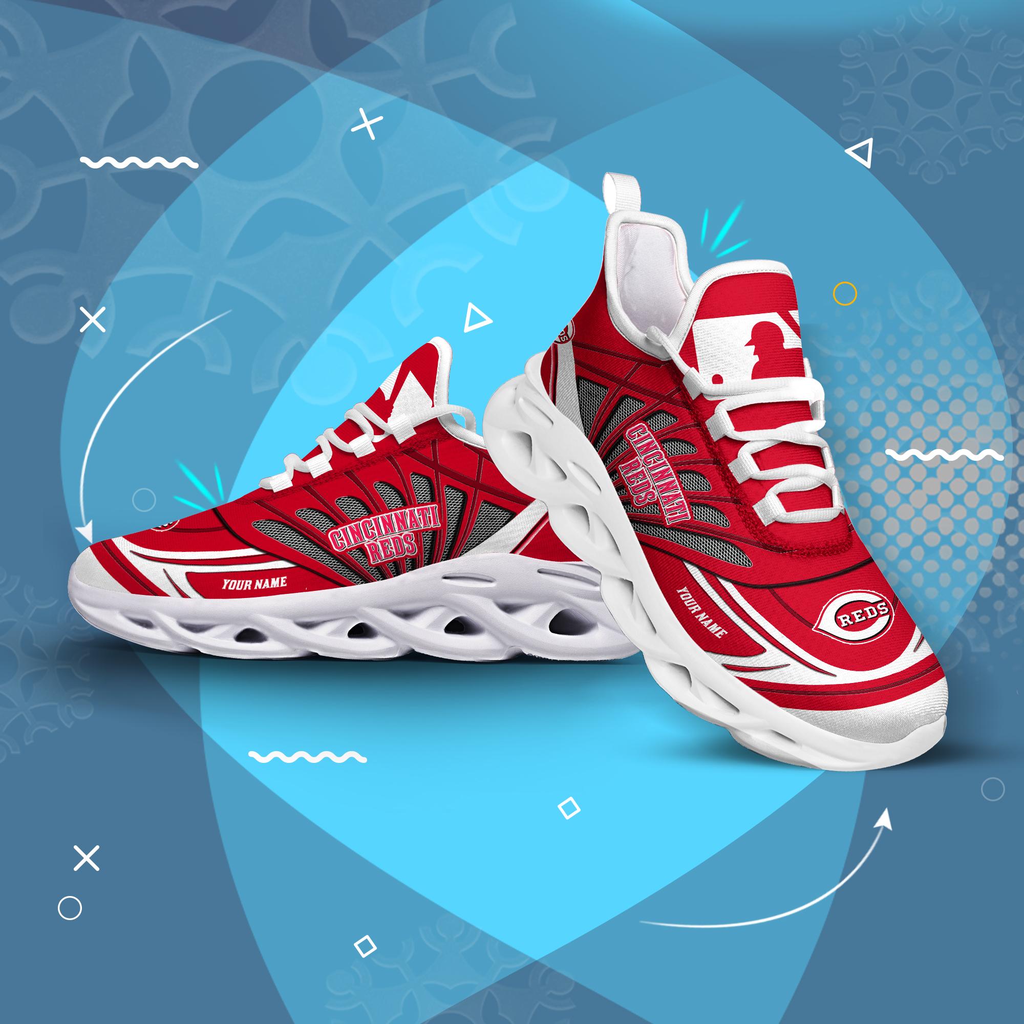Ideafootwear Cincinnati Reds Max Soul Shoes Sneakers For Men And Women