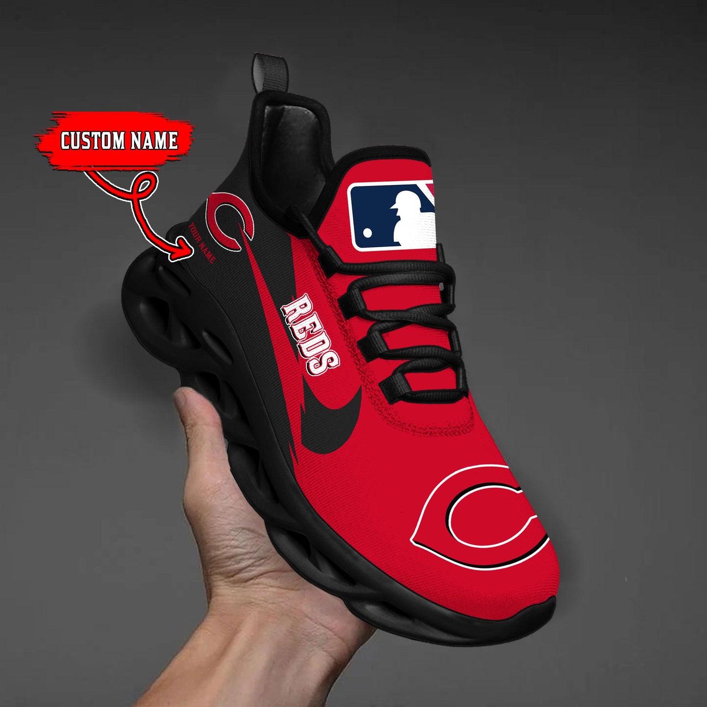 Ideafootwear Cincinnati Reds Max Soul Shoes Sneakers For Men And Women