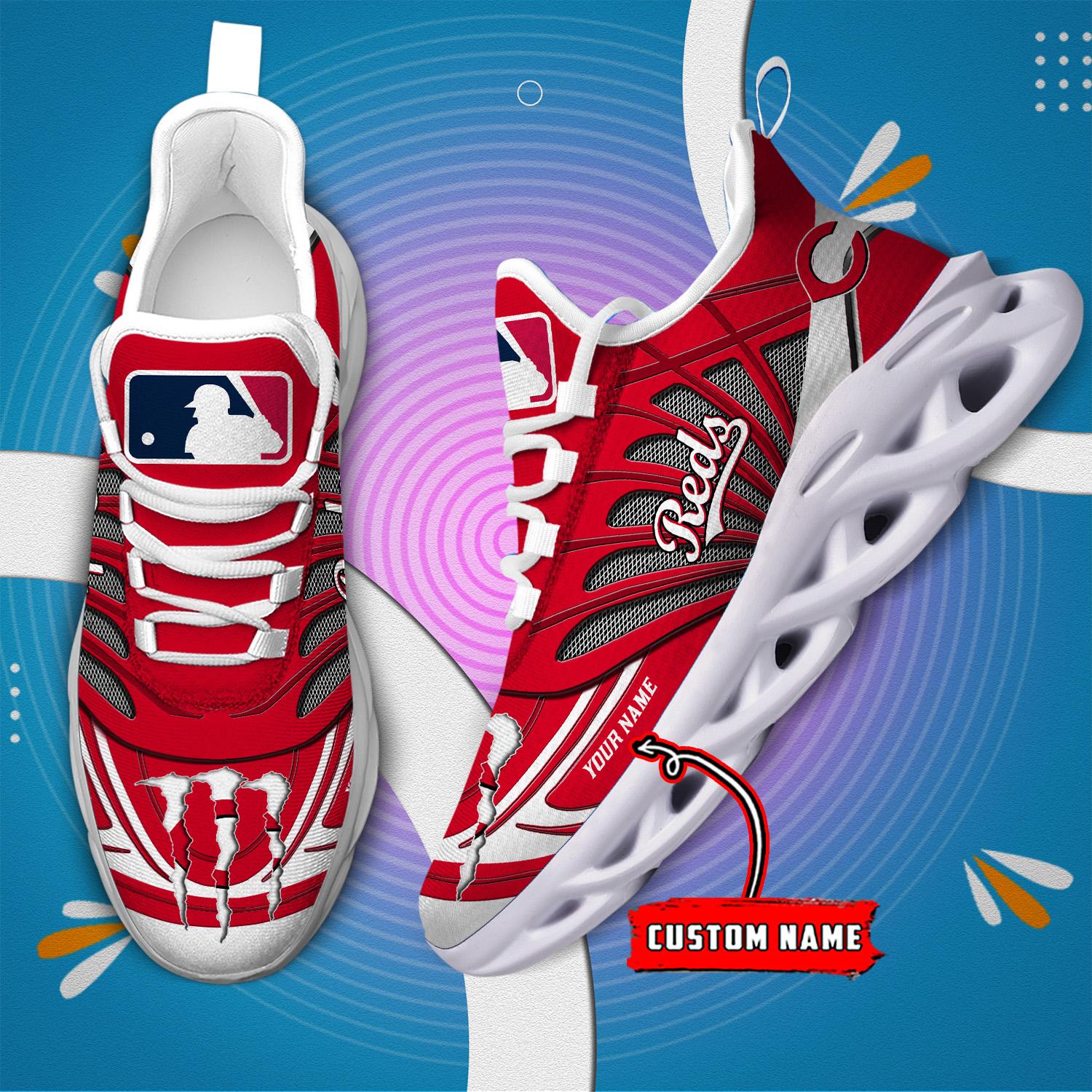 Ideafootwear Cincinnati Reds Max Soul Shoes Sneakers For Men And Women