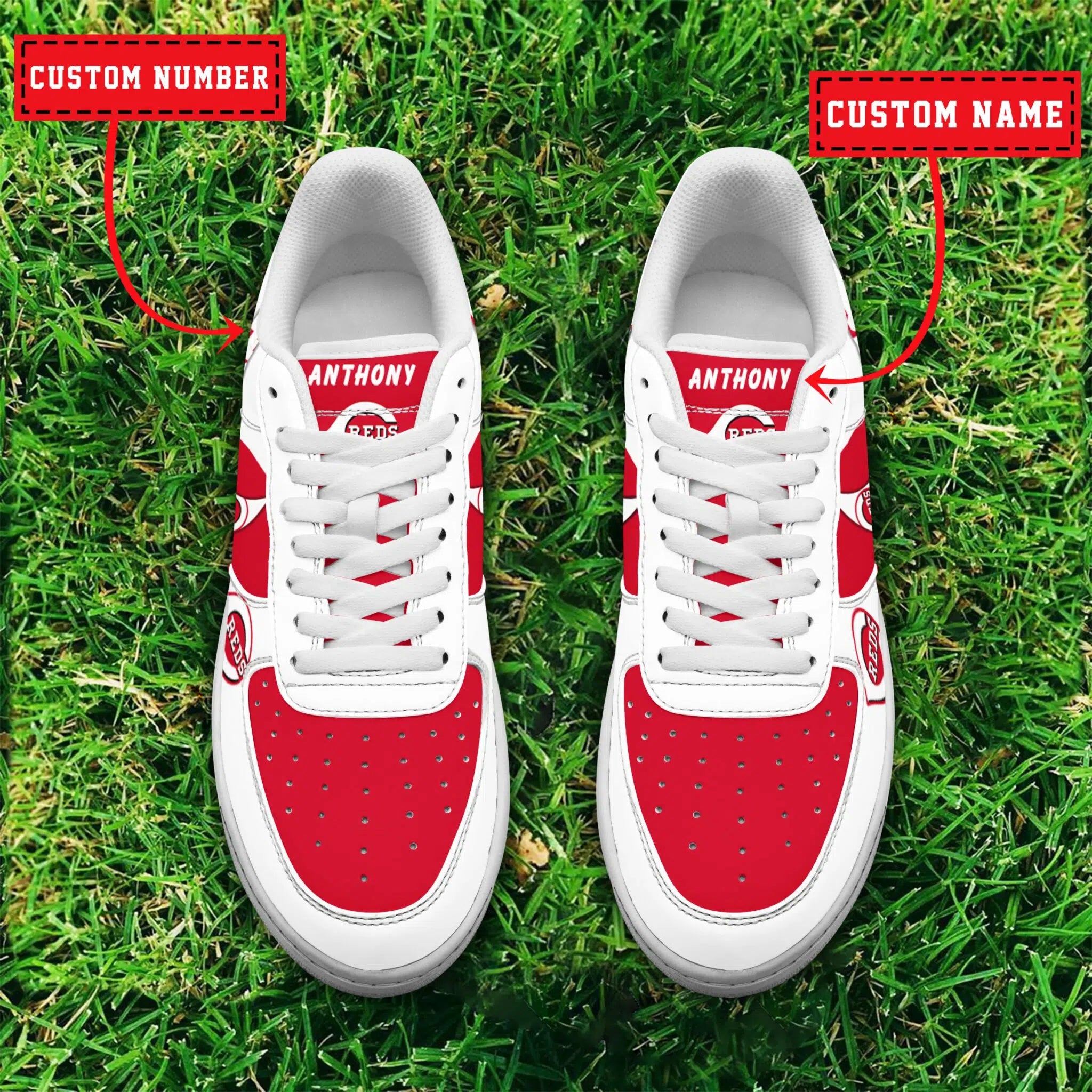Ideafootwear Cincinnati Reds MLB Air Low-Top Sneakers Shoes For Men And Women