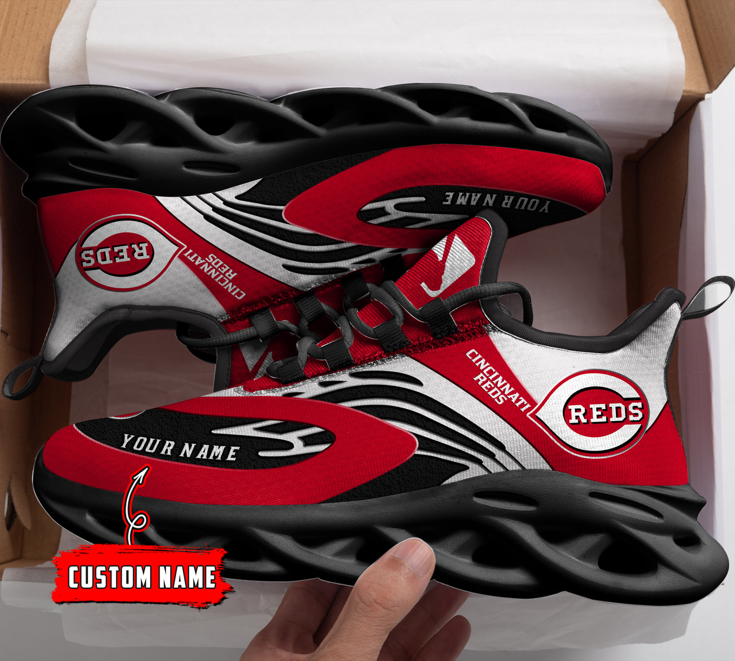Ideafootwear Cincinnati Reds MLB Max Soul Shoes Sneakers For Men And Women