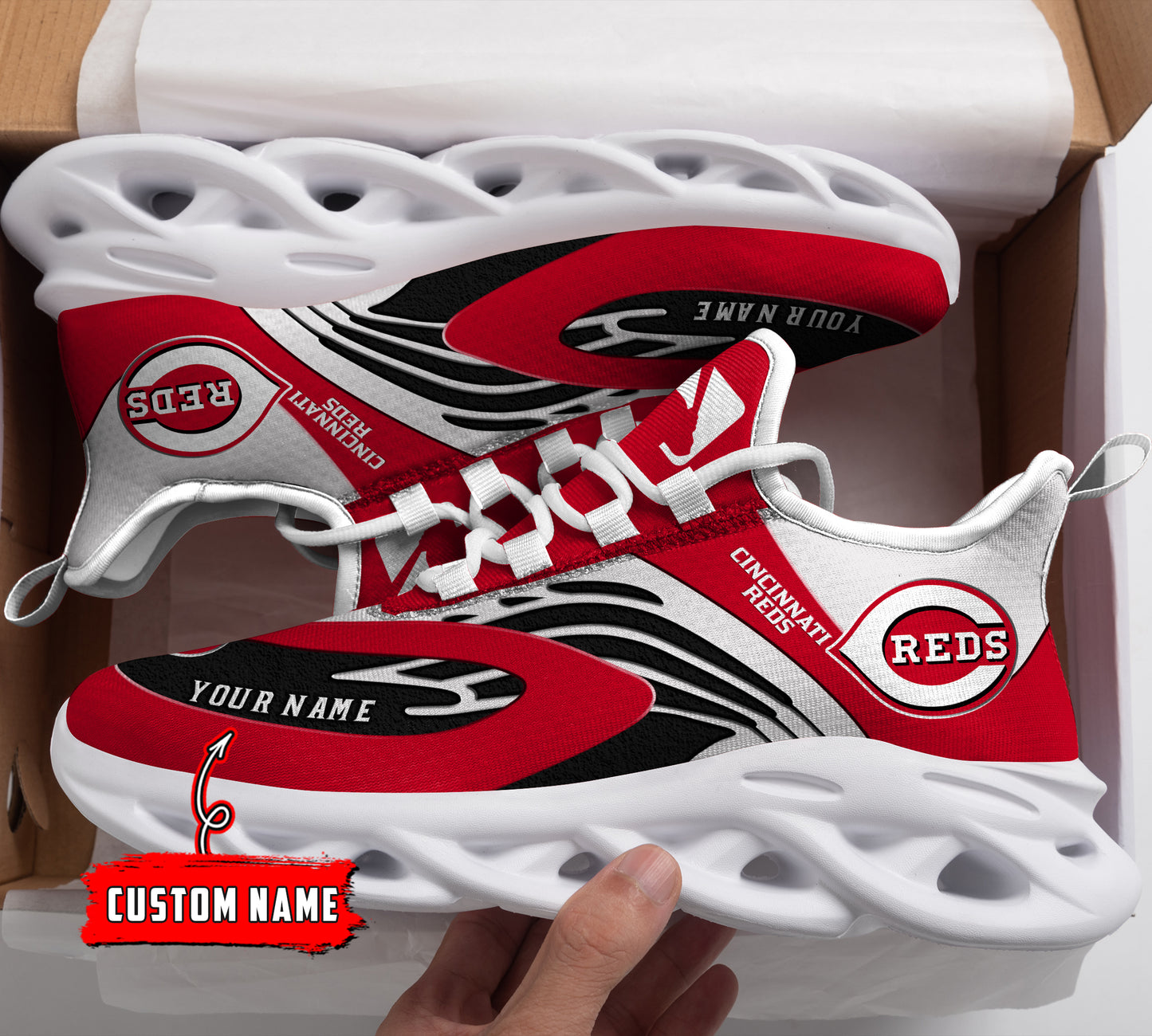 Ideafootwear Cincinnati Reds MLB Max Soul Shoes Sneakers For Men And Women