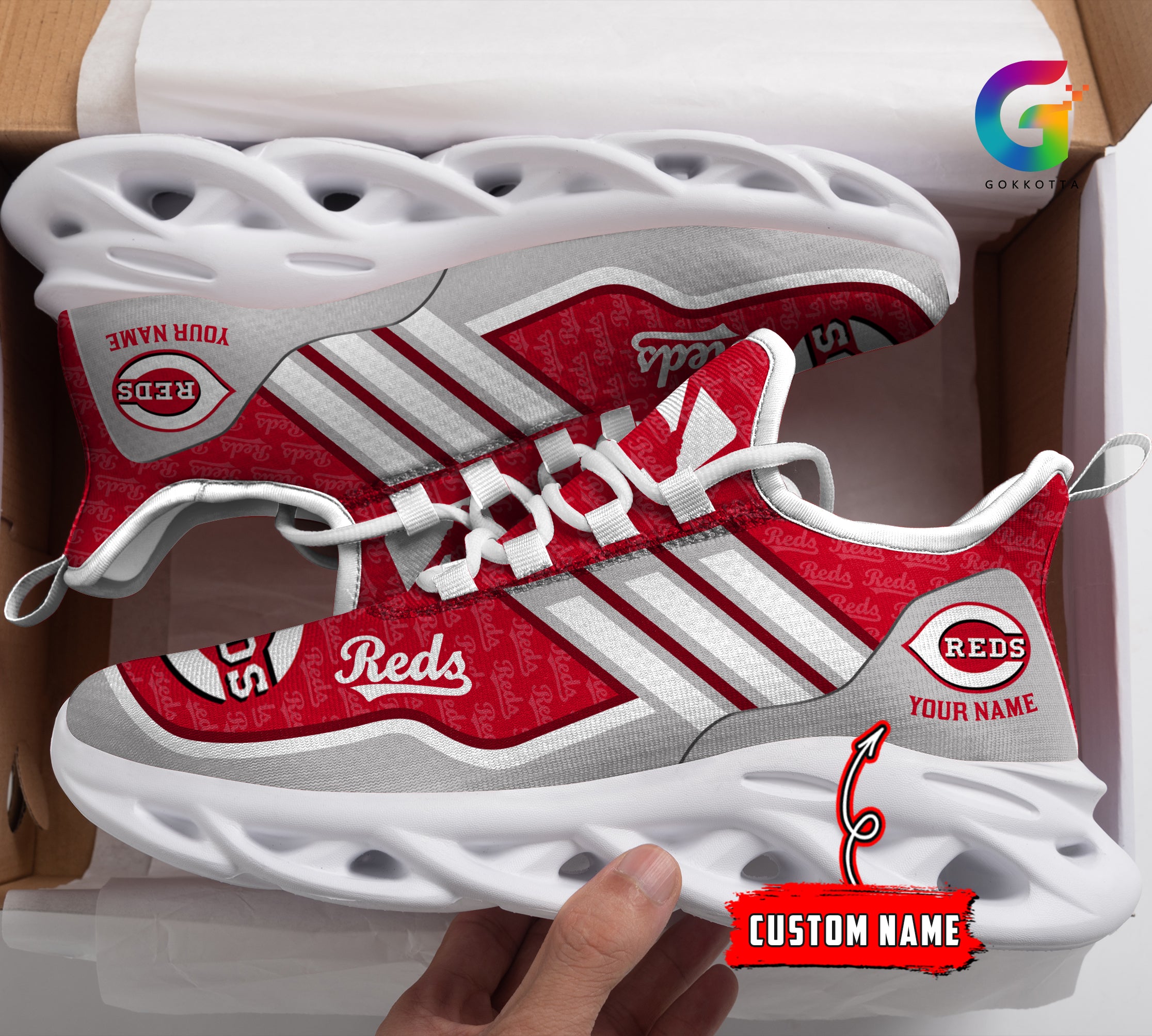Ideafootwear Cincinnati Reds MLB Max Soul Shoes Sneakers For Men And Women