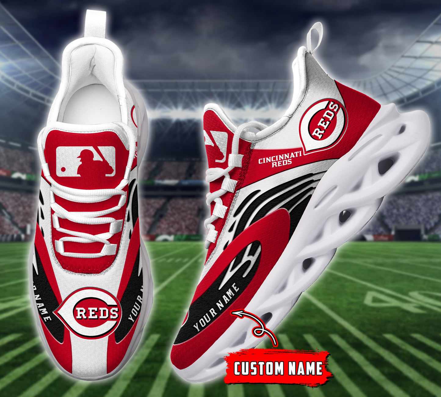 Ideafootwear Cincinnati Reds MLB Max Soul Shoes Sneakers For Men And Women