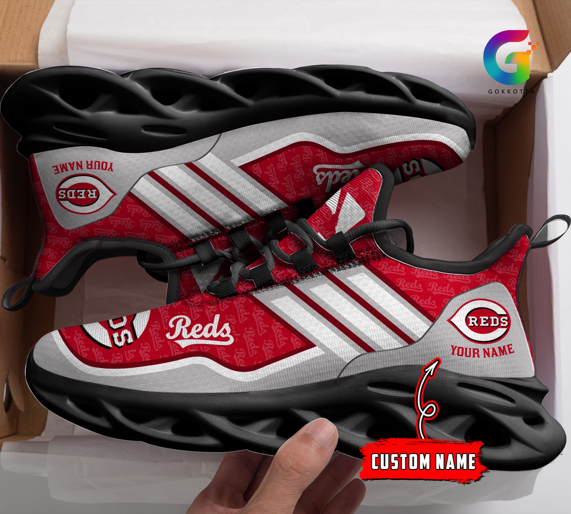 Ideafootwear Cincinnati Reds MLB Max Soul Shoes Sneakers For Men And Women