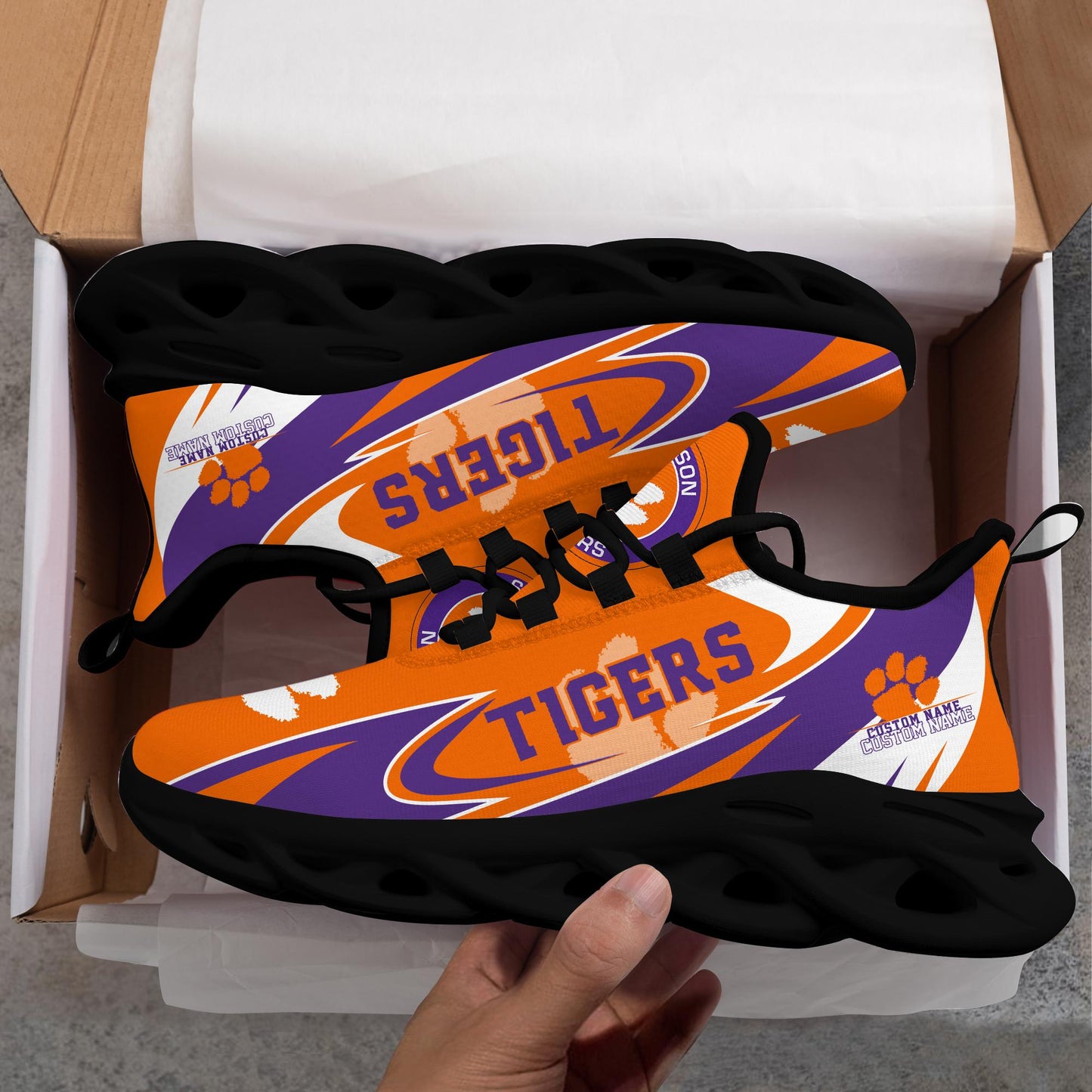 Ideafootwear Clemson Tigers Max Soul Shoes Sneakers For Men And Women