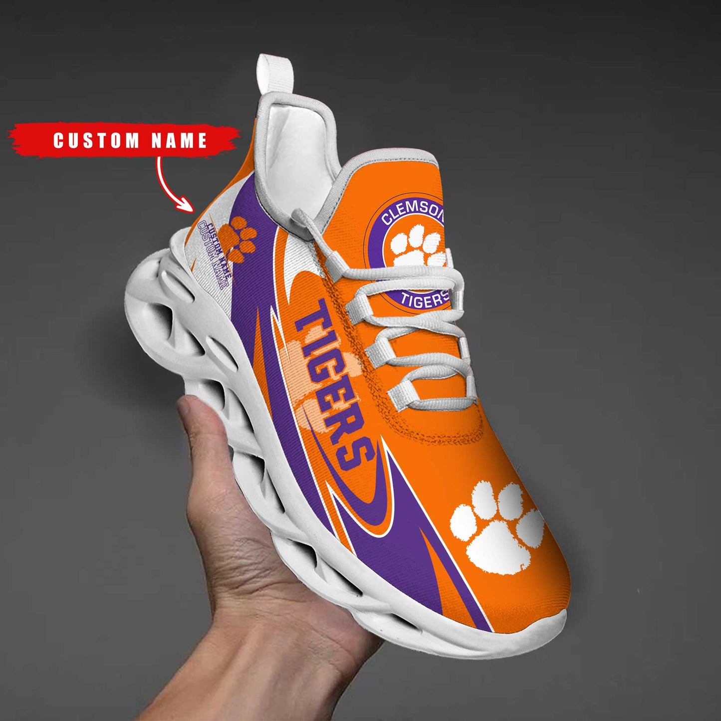 Ideafootwear Clemson Tigers Max Soul Shoes Sneakers For Men And Women