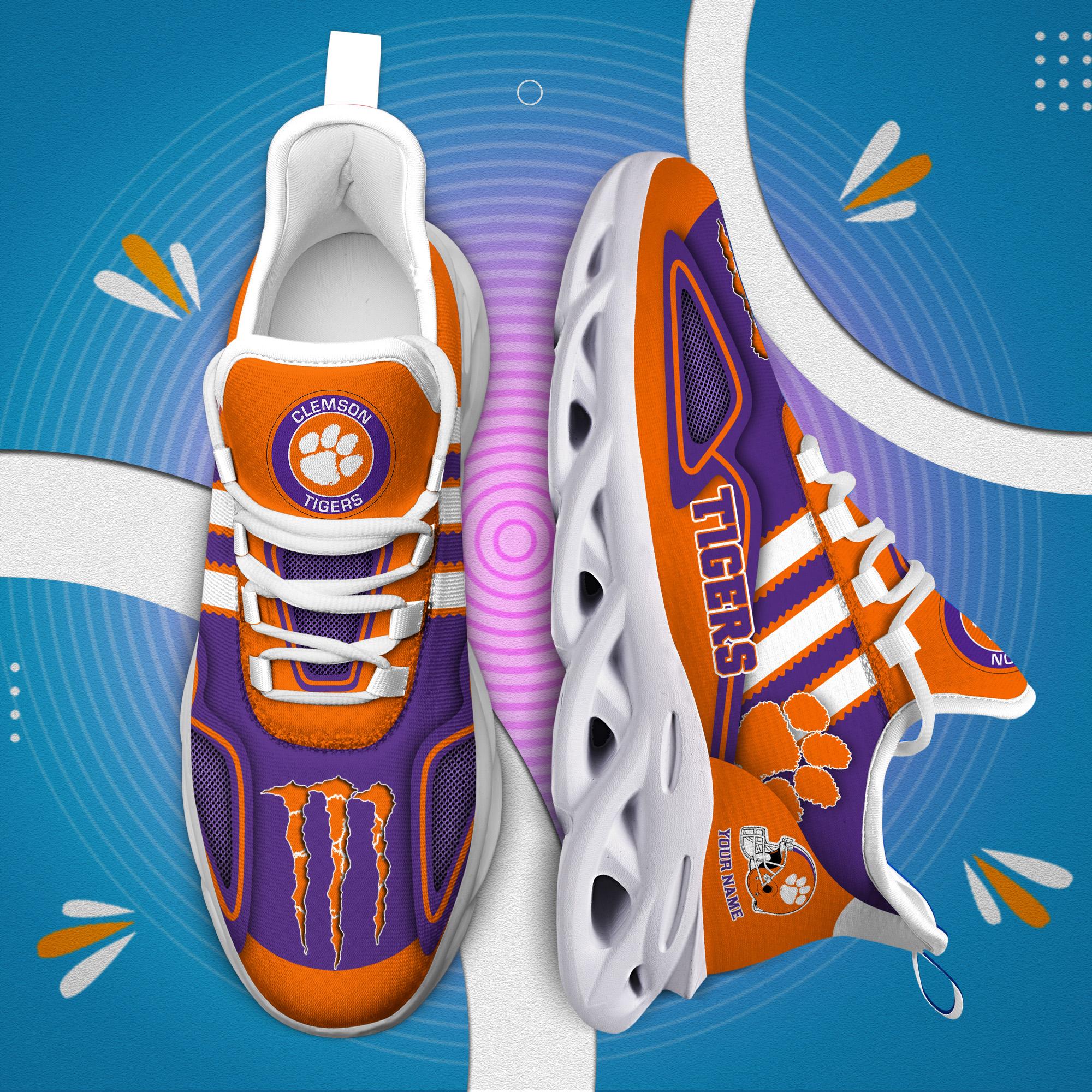 Ideafootwear Clemson Tigers Max Soul Shoes Sneakers For Men And Women