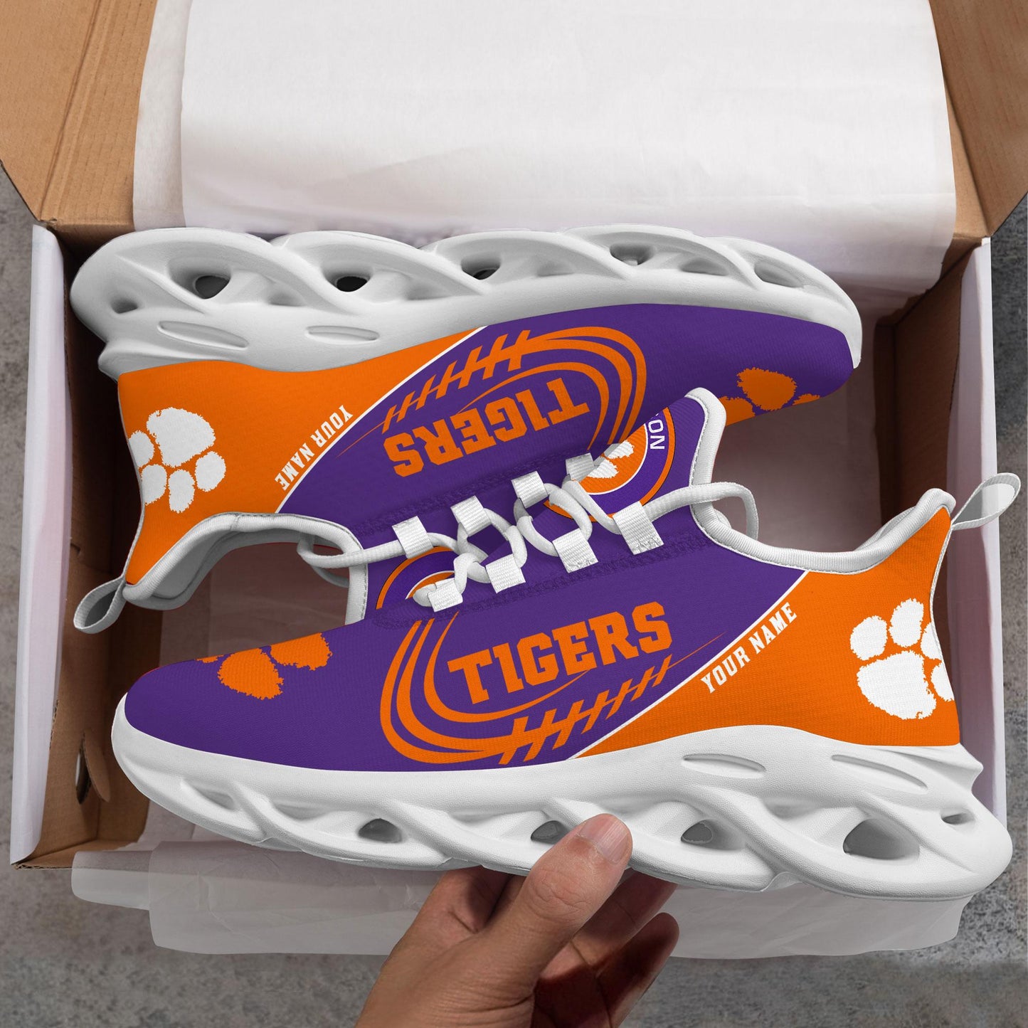 Ideafootwear Clemson Tigers Max Soul Shoes Sneakers For Men And Women