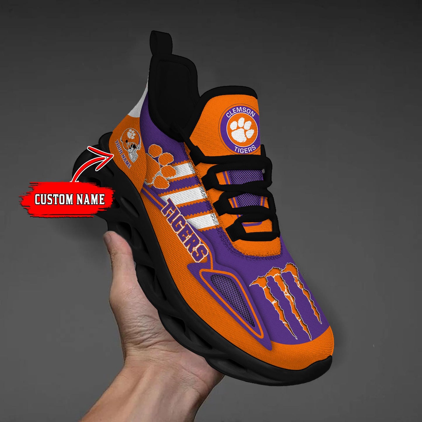 Ideafootwear Clemson Tigers Max Soul Shoes Sneakers For Men And Women