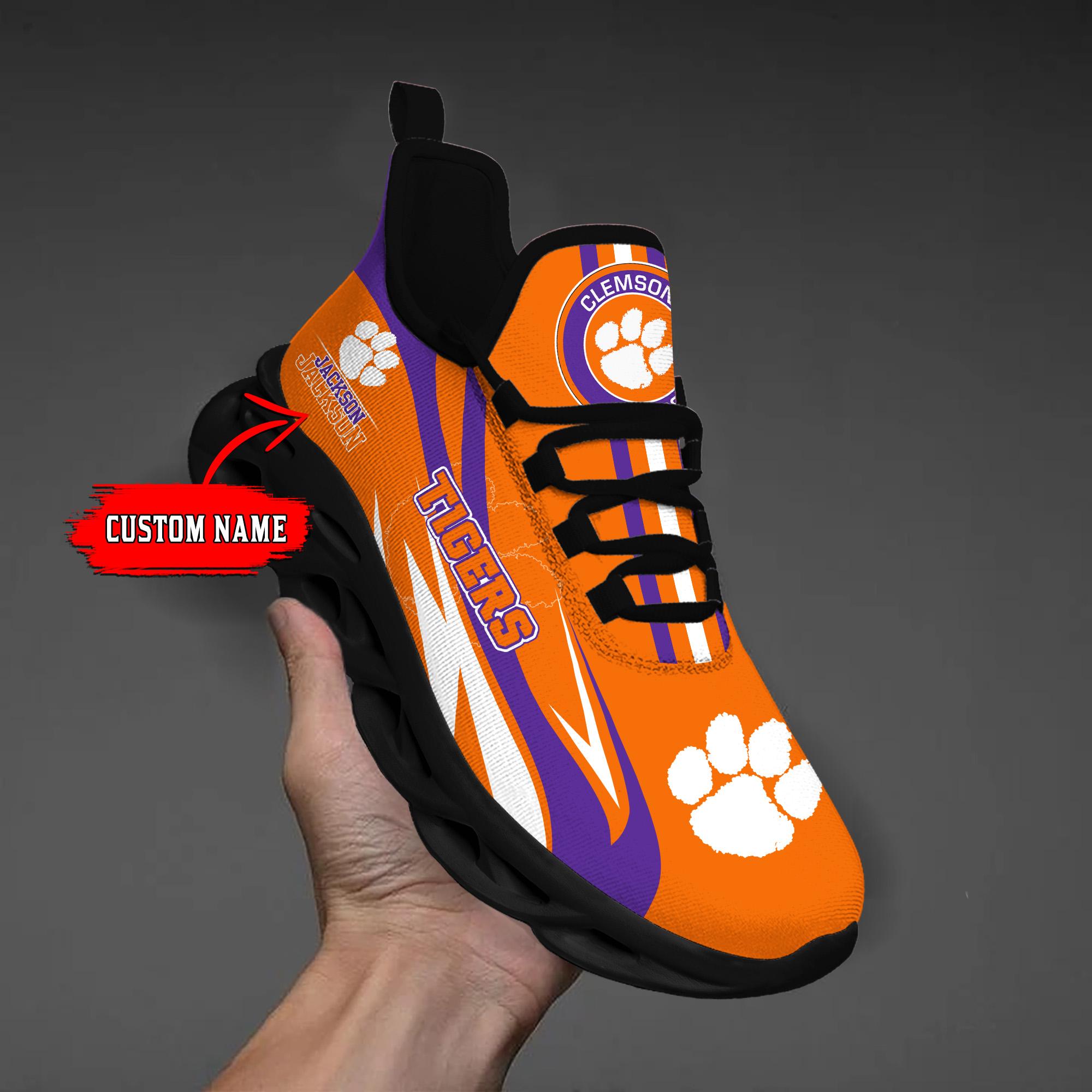 Ideafootwear Clemson Tigers Max Soul Shoes Sneakers For Men And Women
