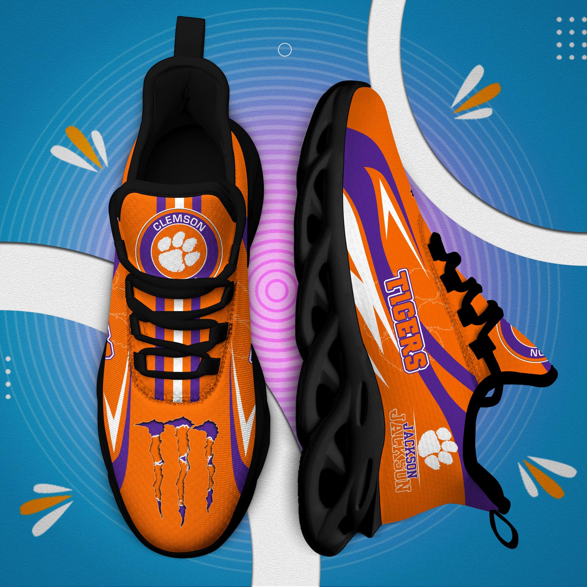 Ideafootwear Clemson Tigers Max Soul Shoes Sneakers For Men And Women
