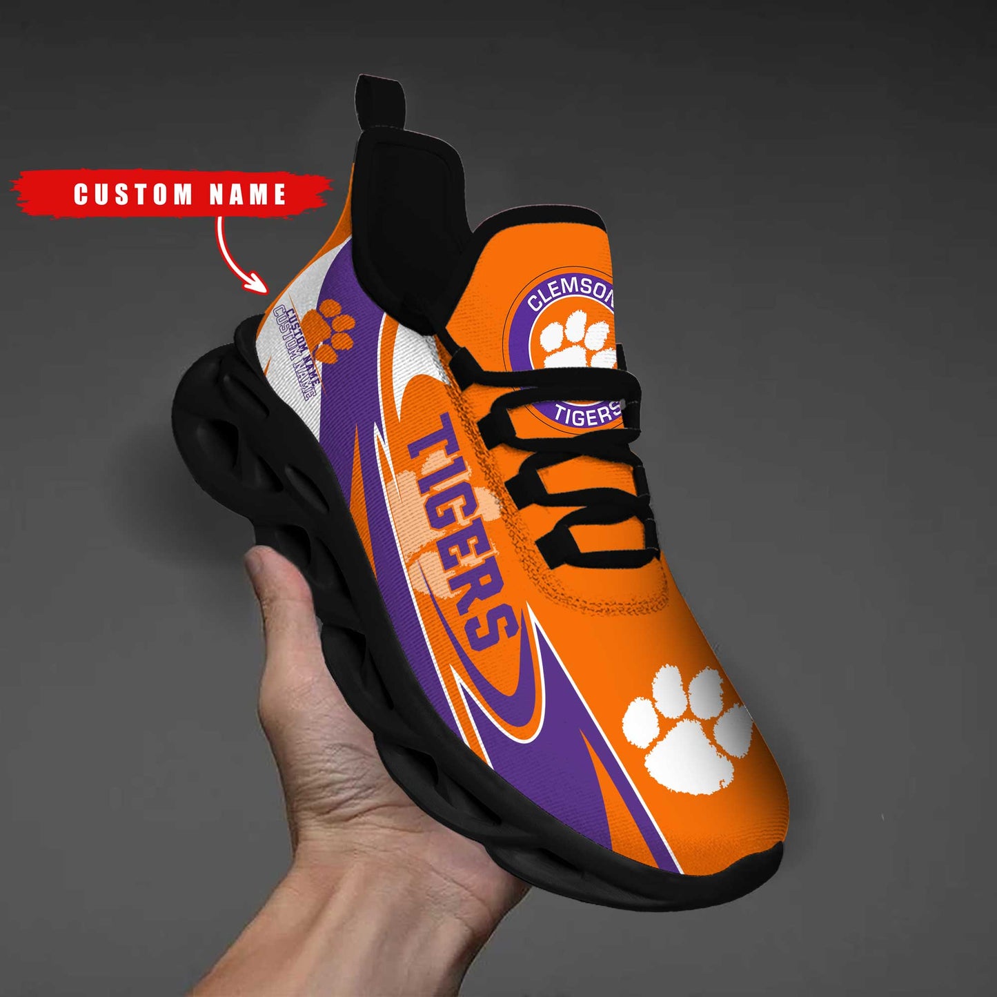 Ideafootwear Clemson Tigers Max Soul Shoes Sneakers For Men And Women
