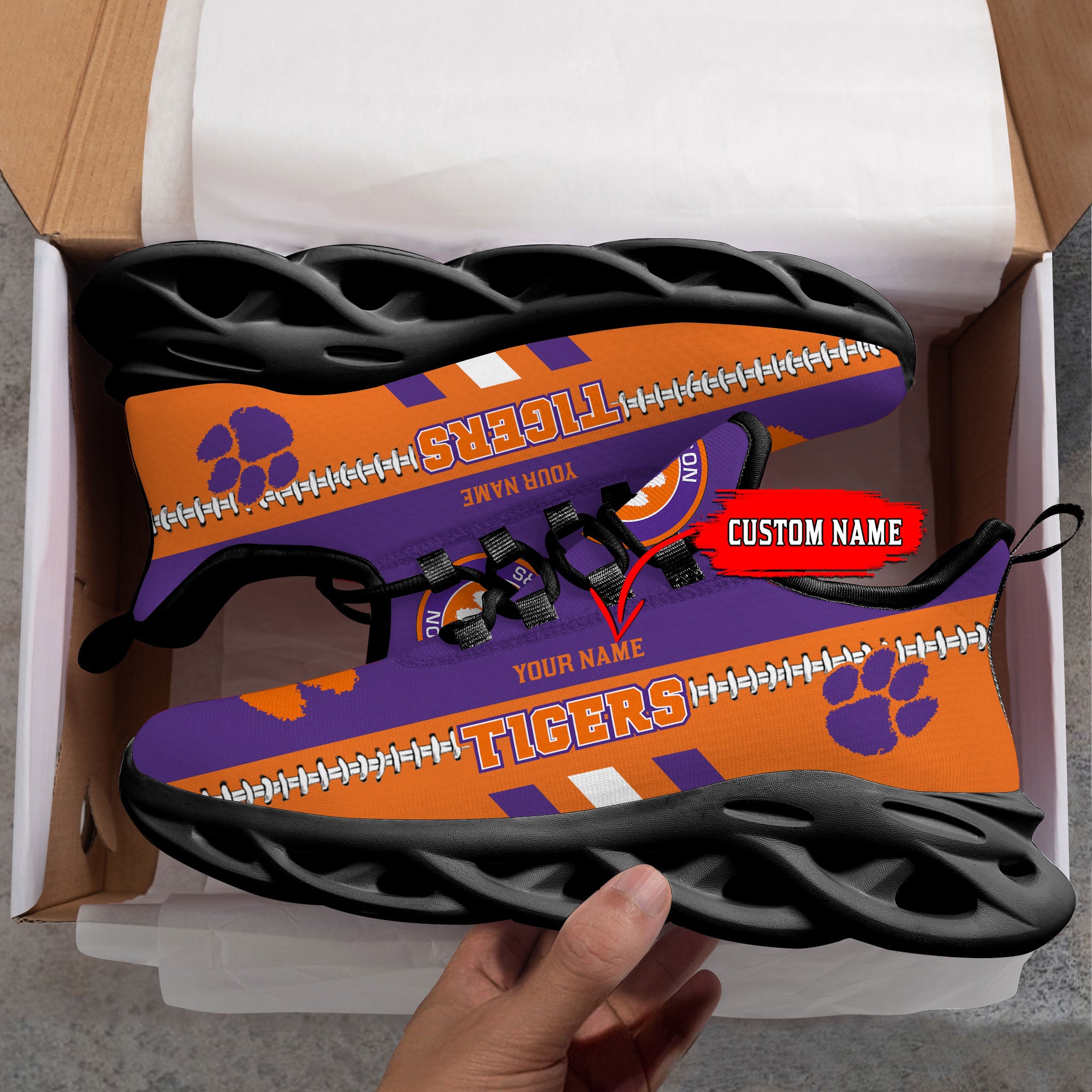 Ideafootwear Clemson Tigers Max Soul Shoes Sneakers For Men And Women