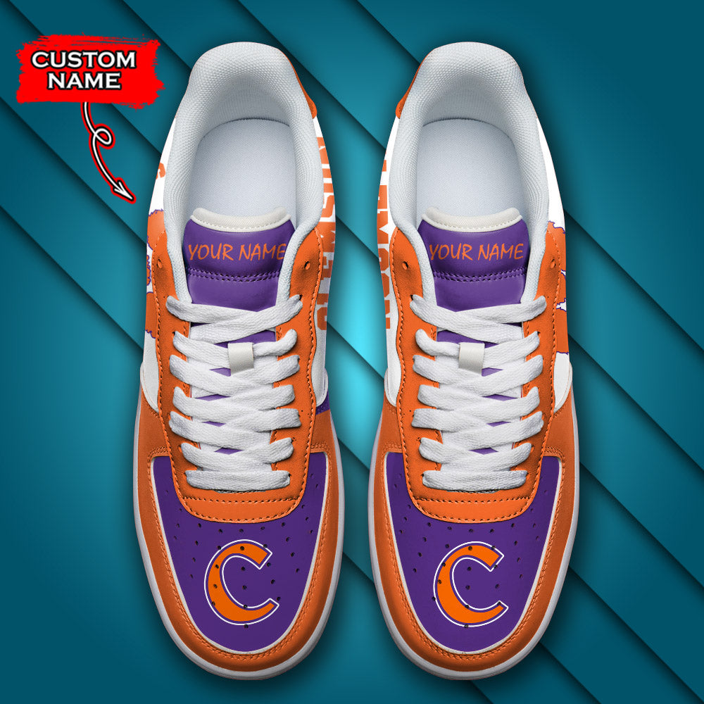 Ideafootwear Clemson Tigers NCAA Air Low-Top Sneakers Shoes For Men And Women