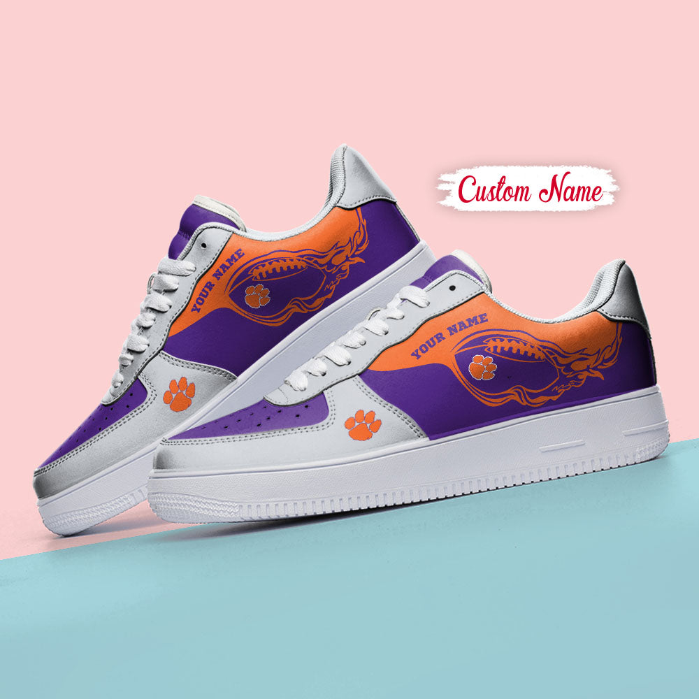 Ideafootwear Clemson Tigers NCAA Air Low-Top Sneakers Shoes For Men And Women