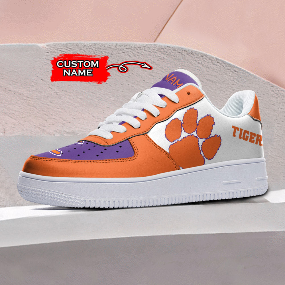 Ideafootwear Clemson Tigers NCAA Air Low-Top Sneakers Shoes For Men And Women