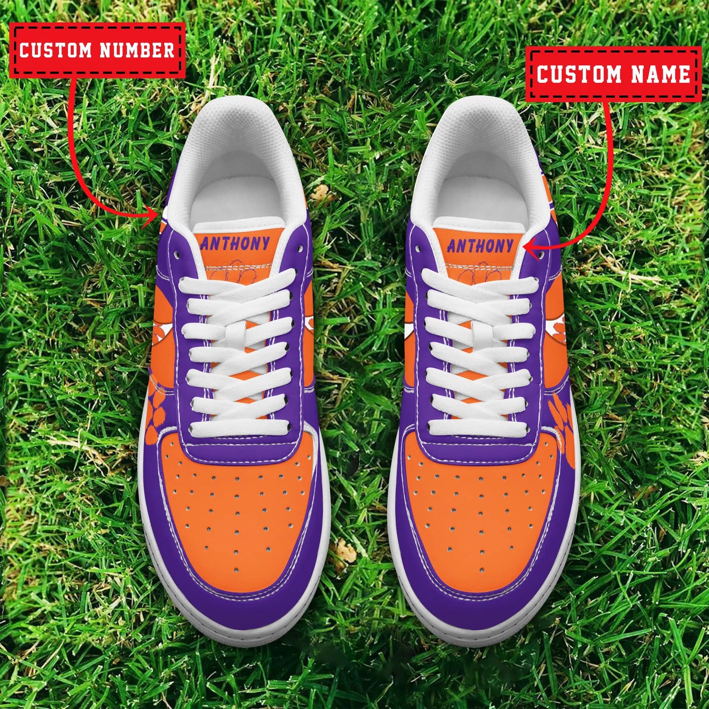 Ideafootwear Clemson Tigers NCAA Air Low-Top Sneakers Shoes For Men And Women