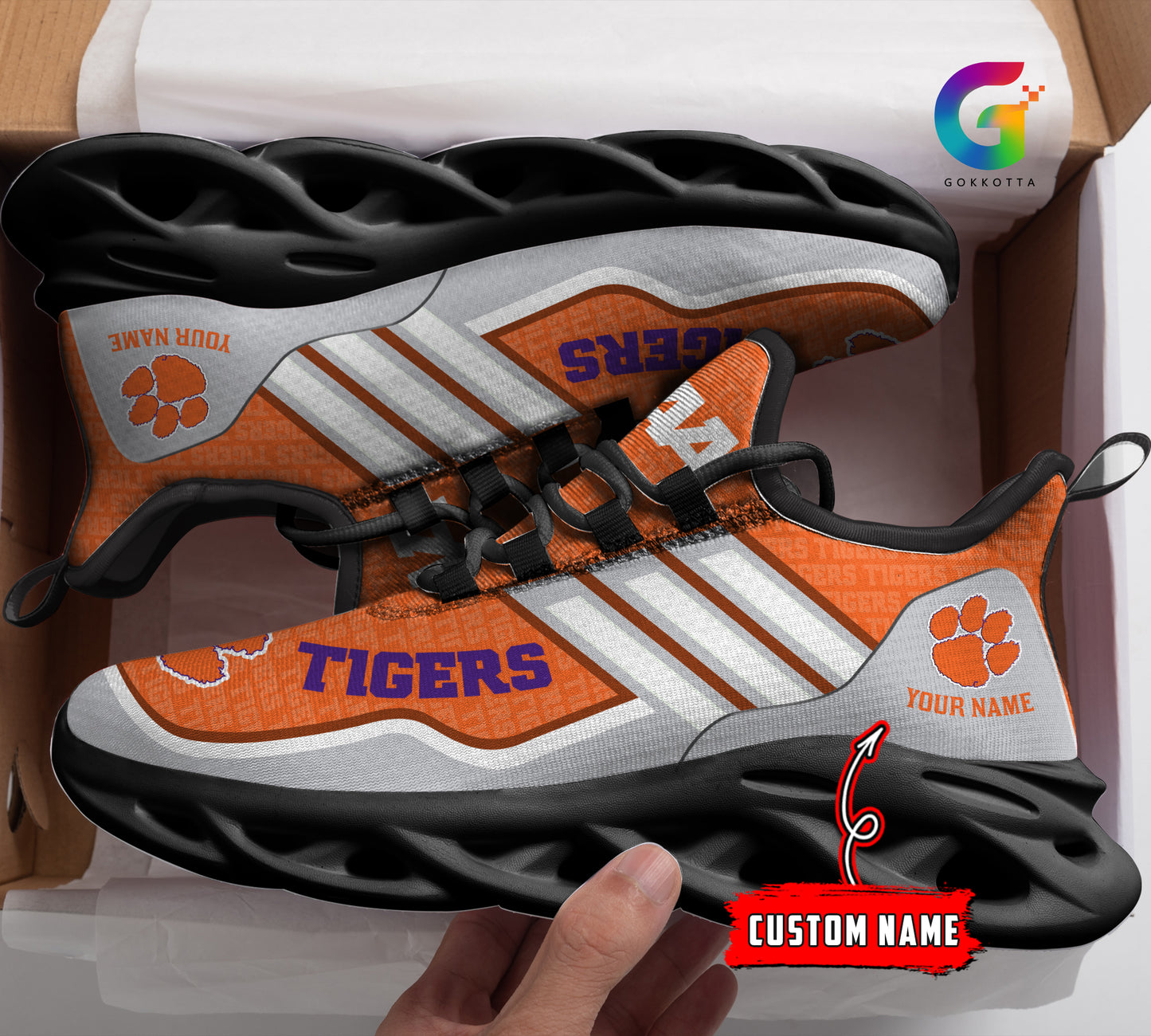 Ideafootwear Clemson Tigers NCAA Max Soul Shoes Sneakers For Men And Women