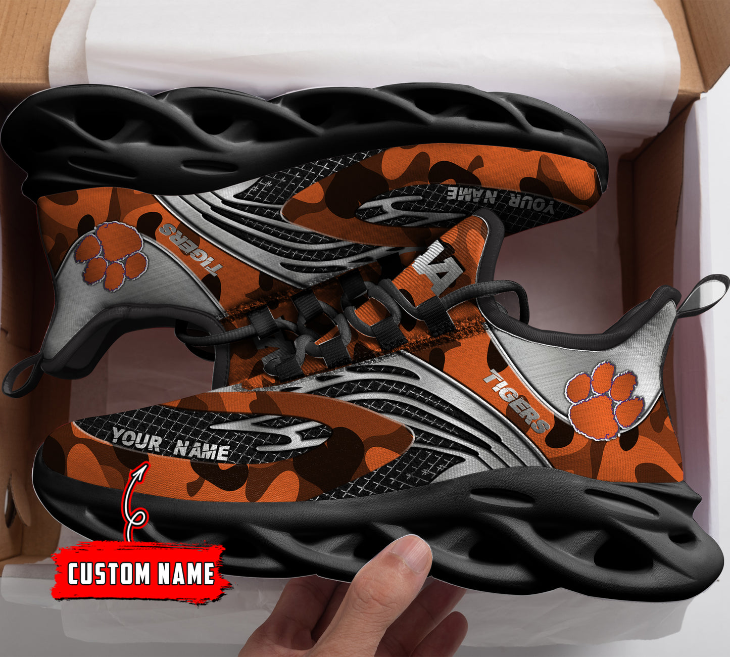 Ideafootwear Clemson Tigers NCAA Max Soul Shoes Sneakers For Men And Women