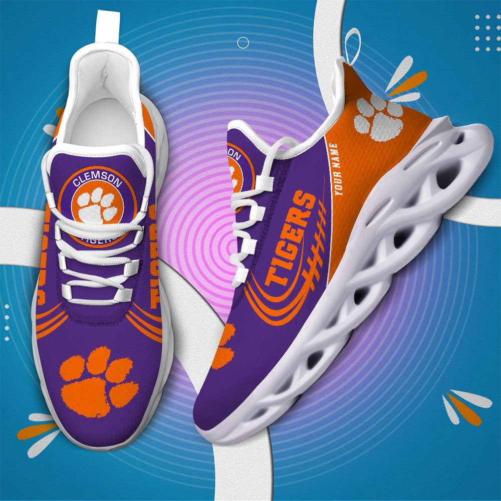 Ideafootwear Clemson Tigers NCAA Max Soul Shoes Sneakers For Men And Women