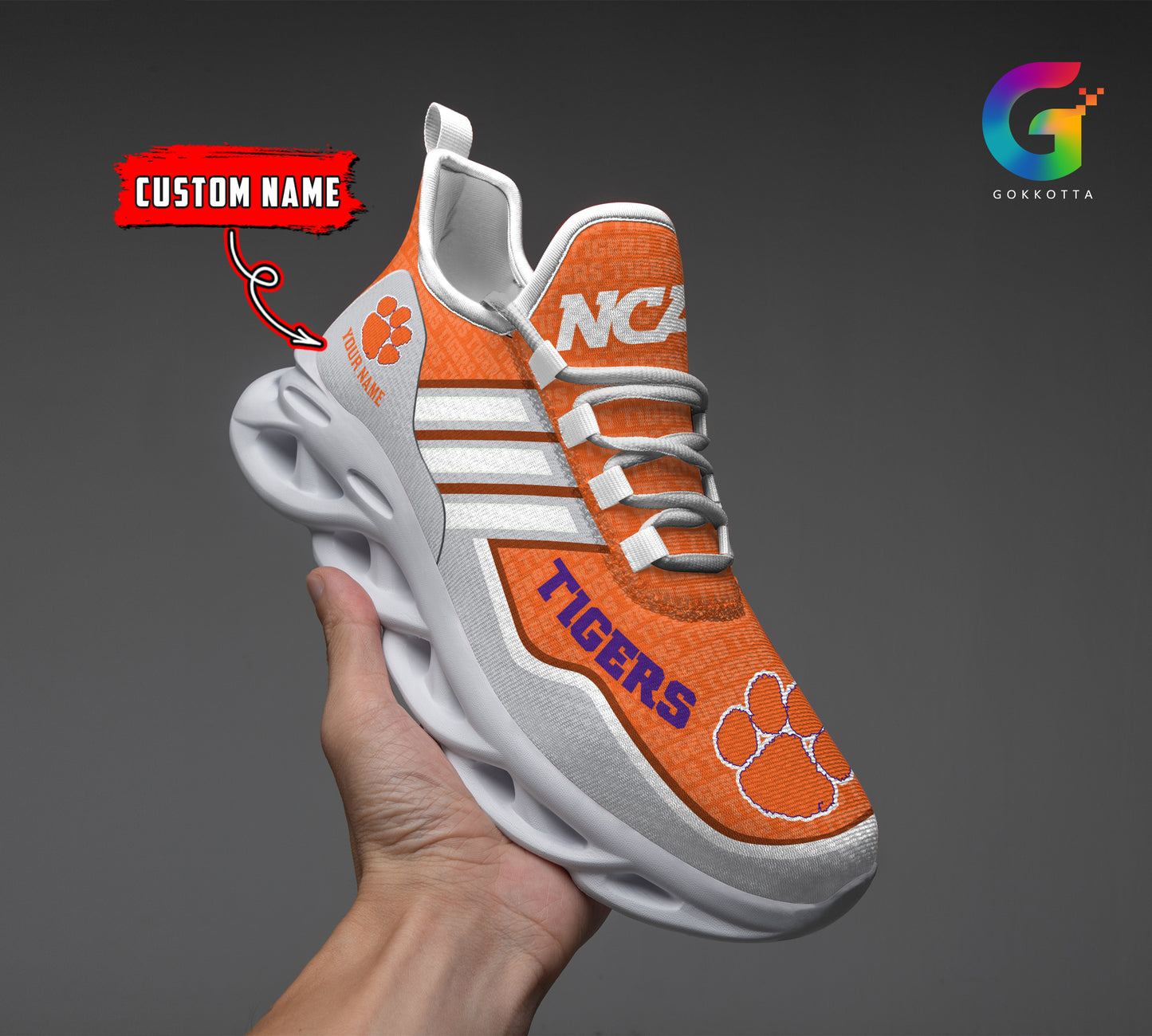 Ideafootwear Clemson Tigers NCAA Max Soul Shoes Sneakers For Men And Women