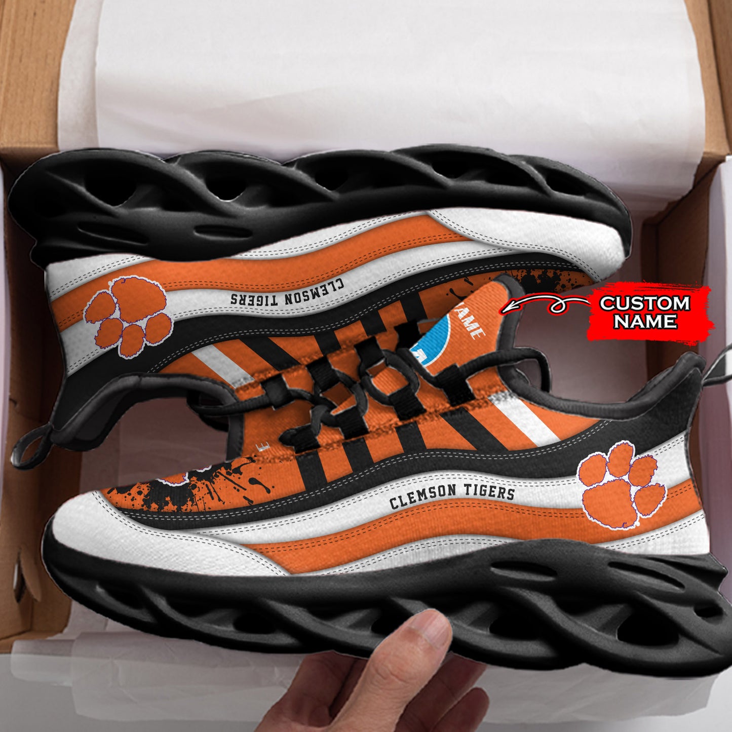 Ideafootwear Clemson Tigers NCAA Max Soul Shoes Sneakers For Men And Women
