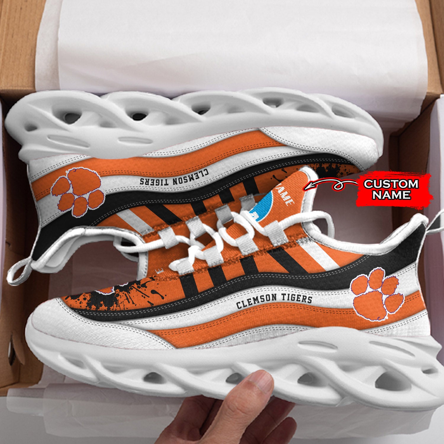 Ideafootwear Clemson Tigers NCAA Max Soul Shoes Sneakers For Men And Women