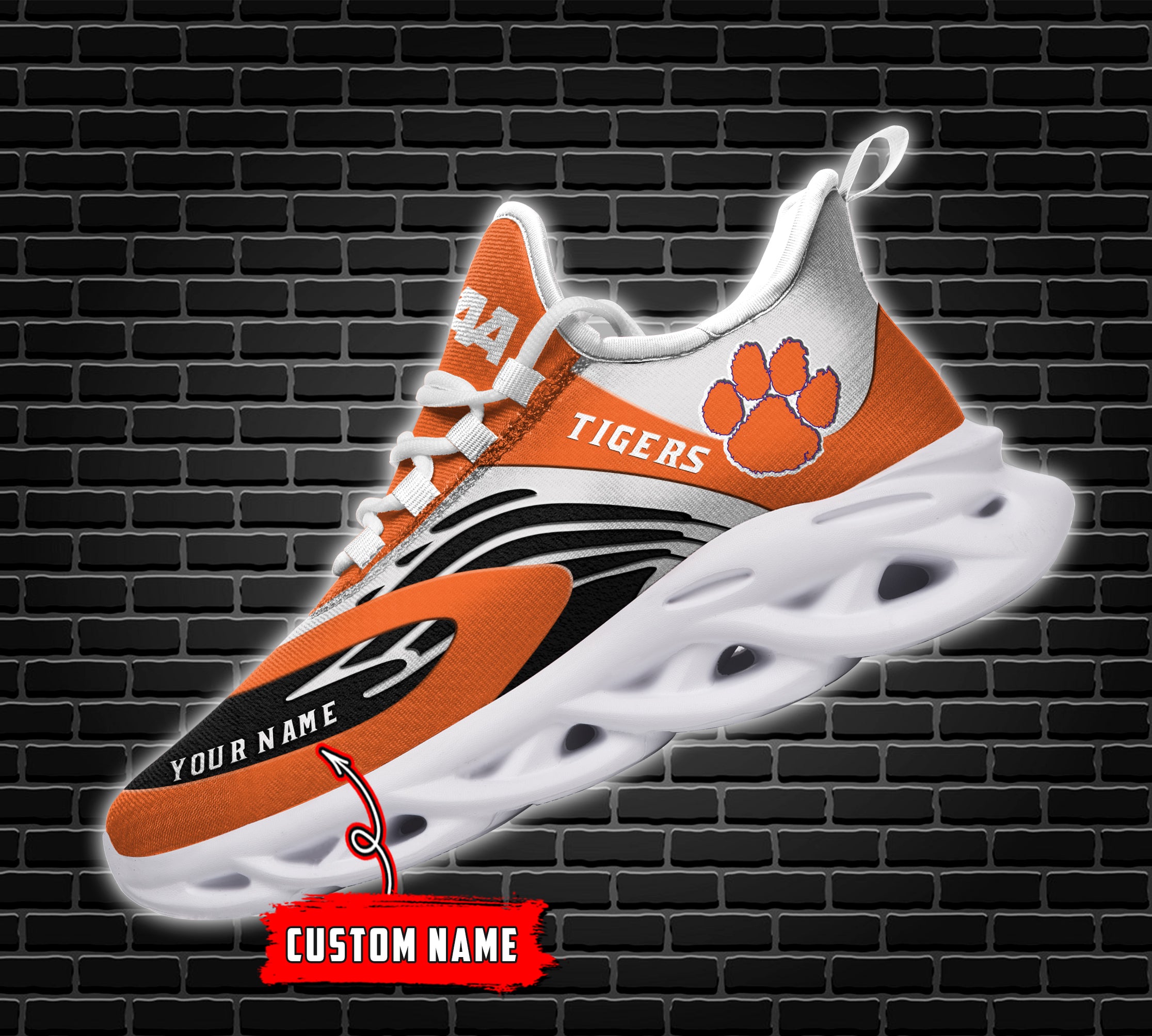 Ideafootwear Clemson Tigers NCAA Max Soul Shoes Sneakers For Men And Women