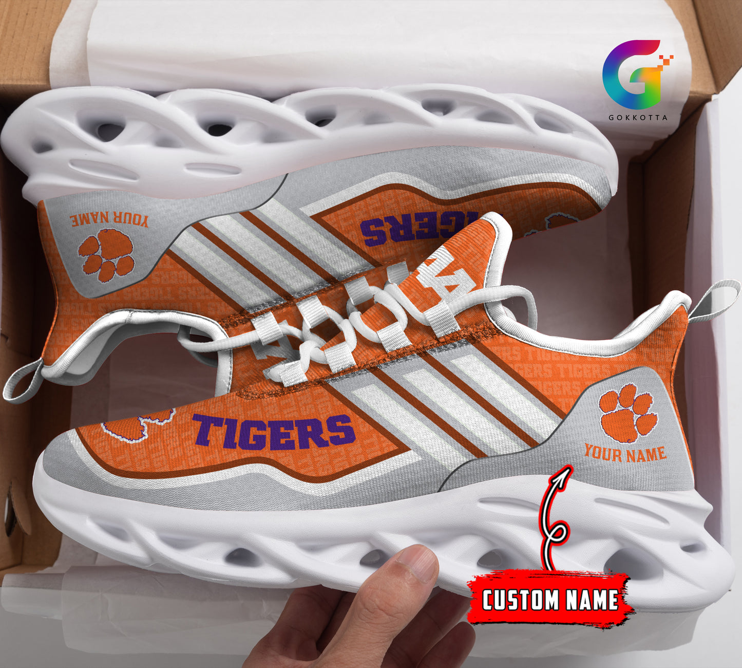 Ideafootwear Clemson Tigers NCAA Max Soul Shoes Sneakers For Men And Women