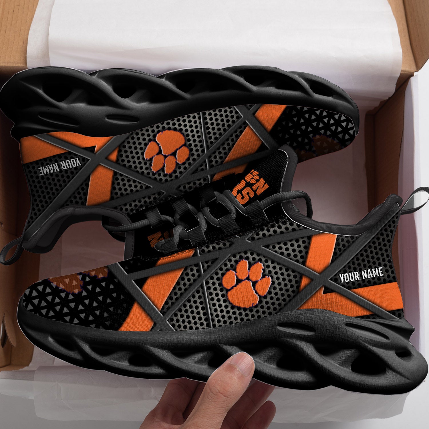 Ideafootwear Clemson Tigers NCAA Max Soul Shoes Sneakers For Men And Women