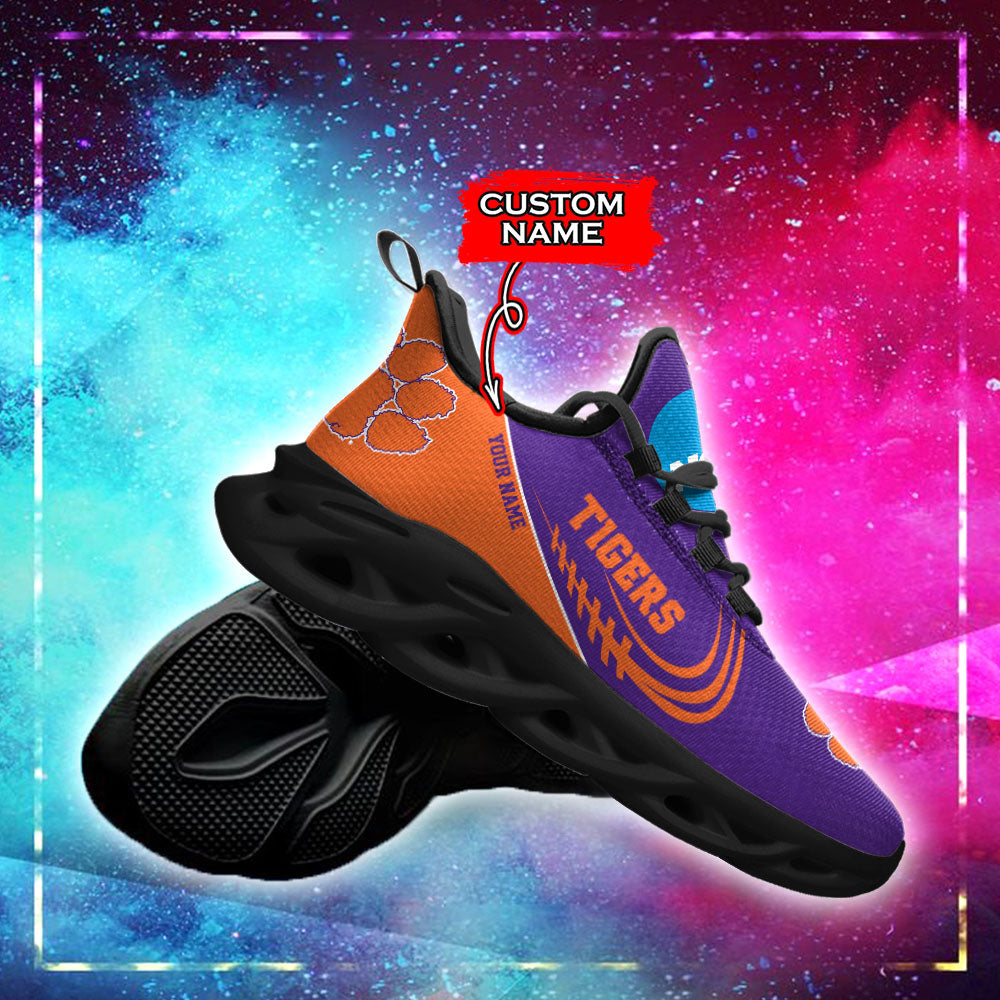 Ideafootwear Clemson Tigers NCAA Max Soul Shoes Sneakers For Men And Women