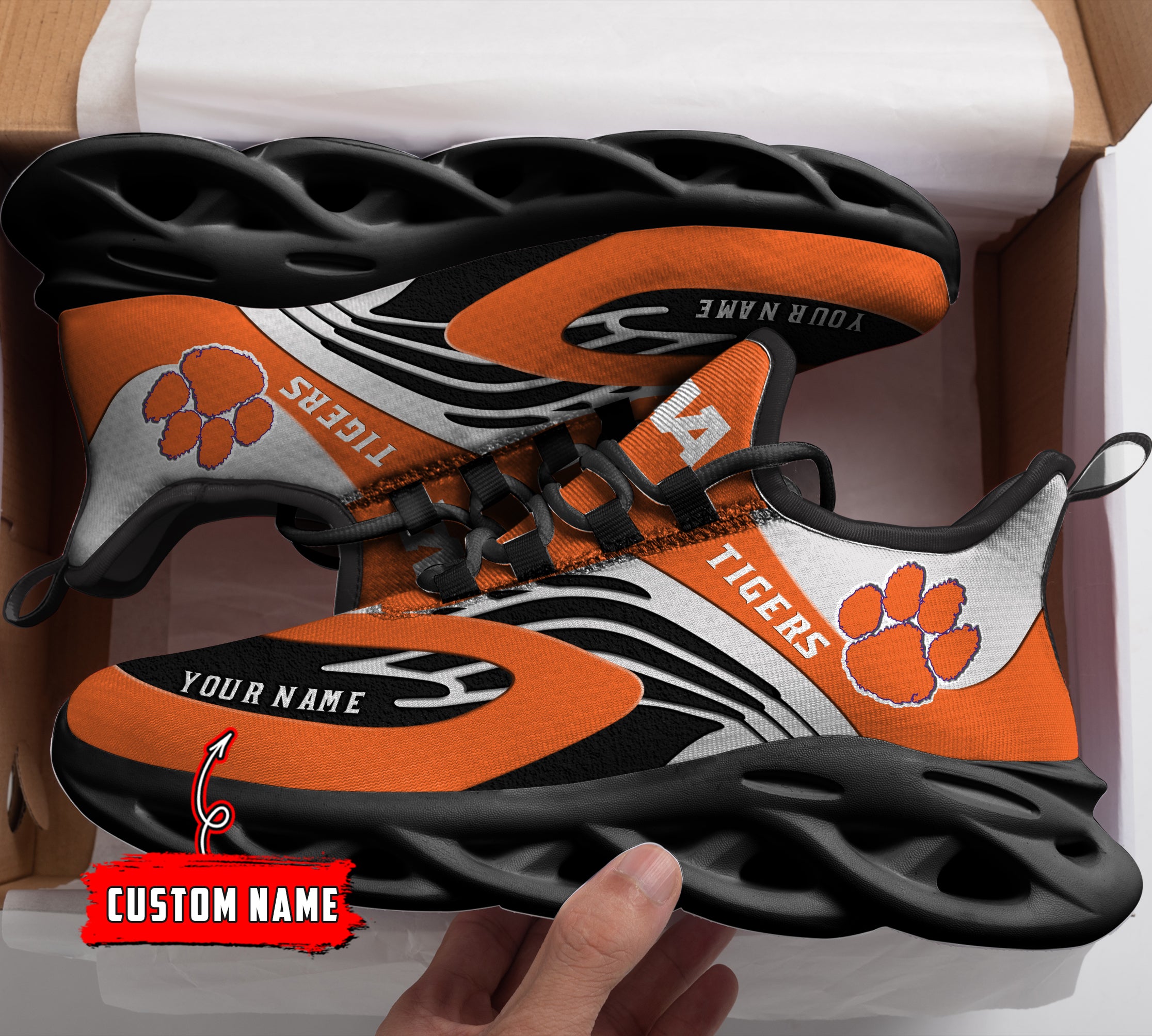 Ideafootwear Clemson Tigers NCAA Max Soul Shoes Sneakers For Men And Women